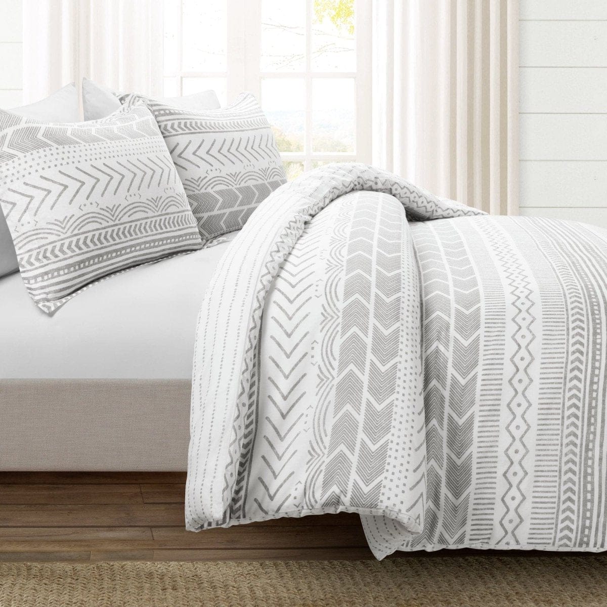 Hygge Geo Reversible Cotton Duvet Cover 3 Piece Set - Image 23
