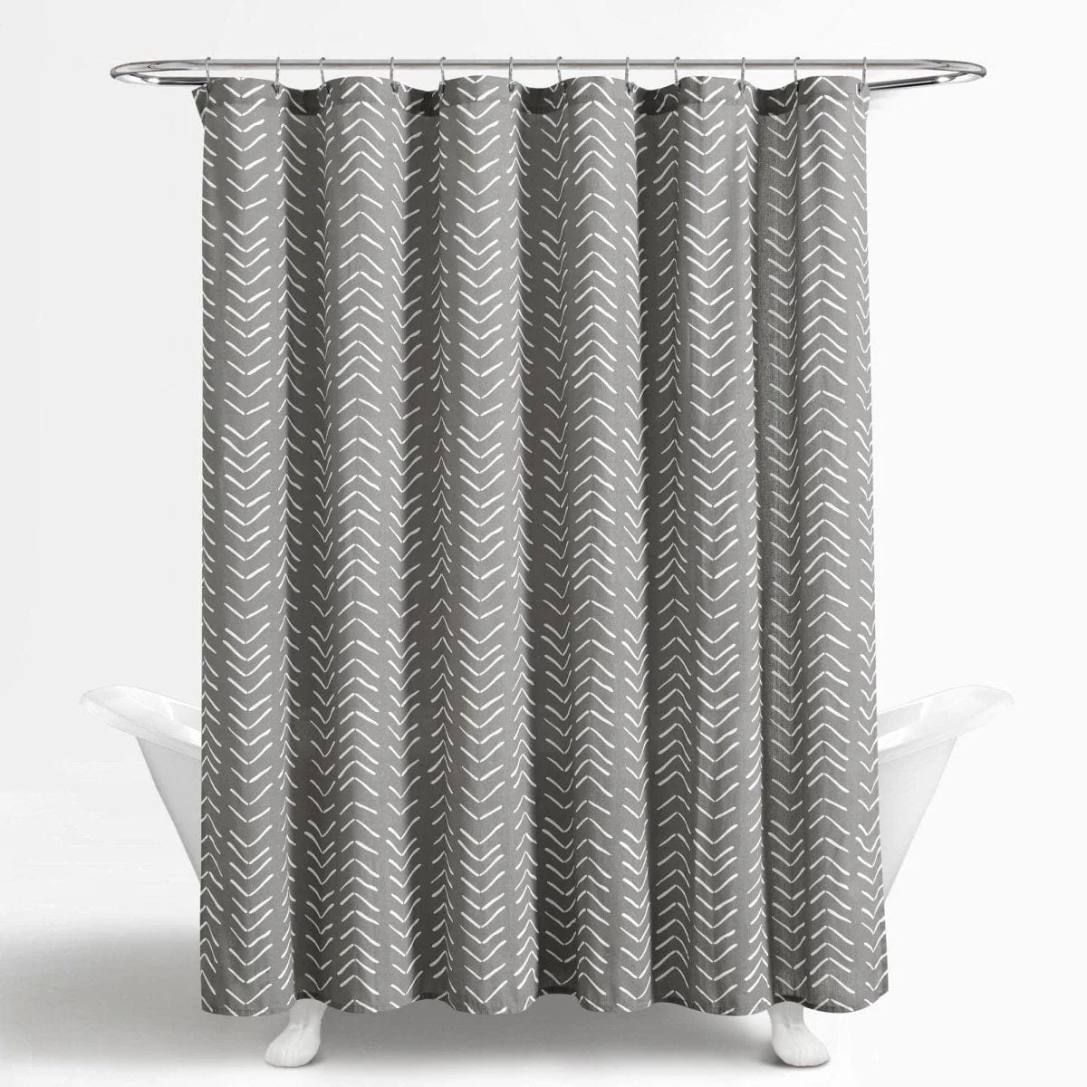 Hygge Modern Arrow Faux Linen Shower Curtain - Image 10