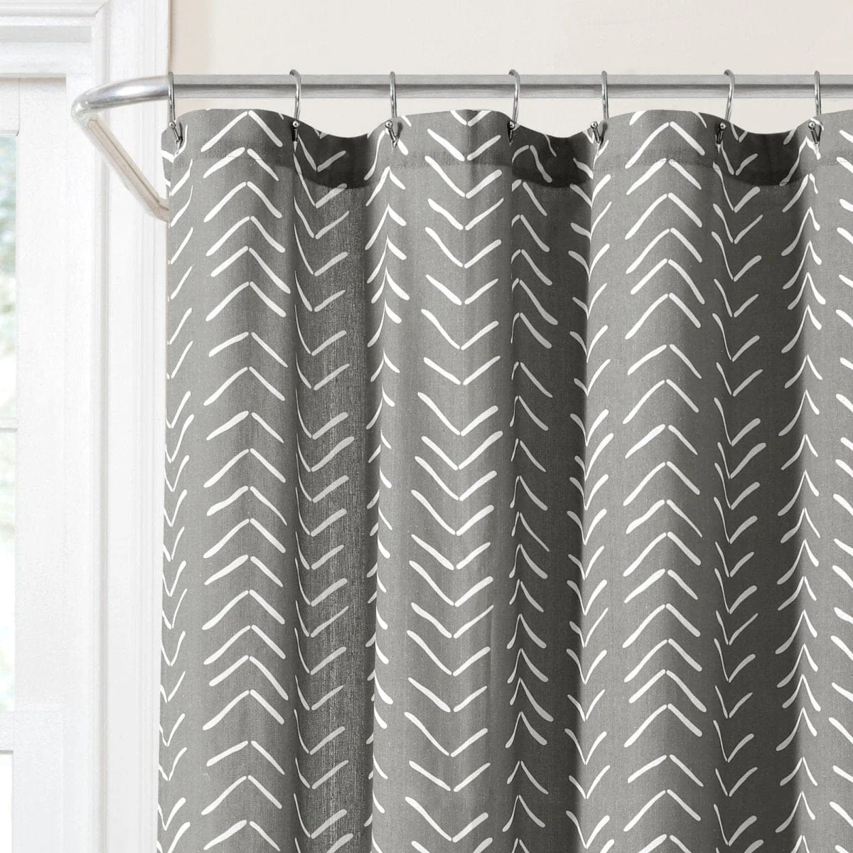 Hygge Modern Arrow Faux Linen Shower Curtain - Image 11