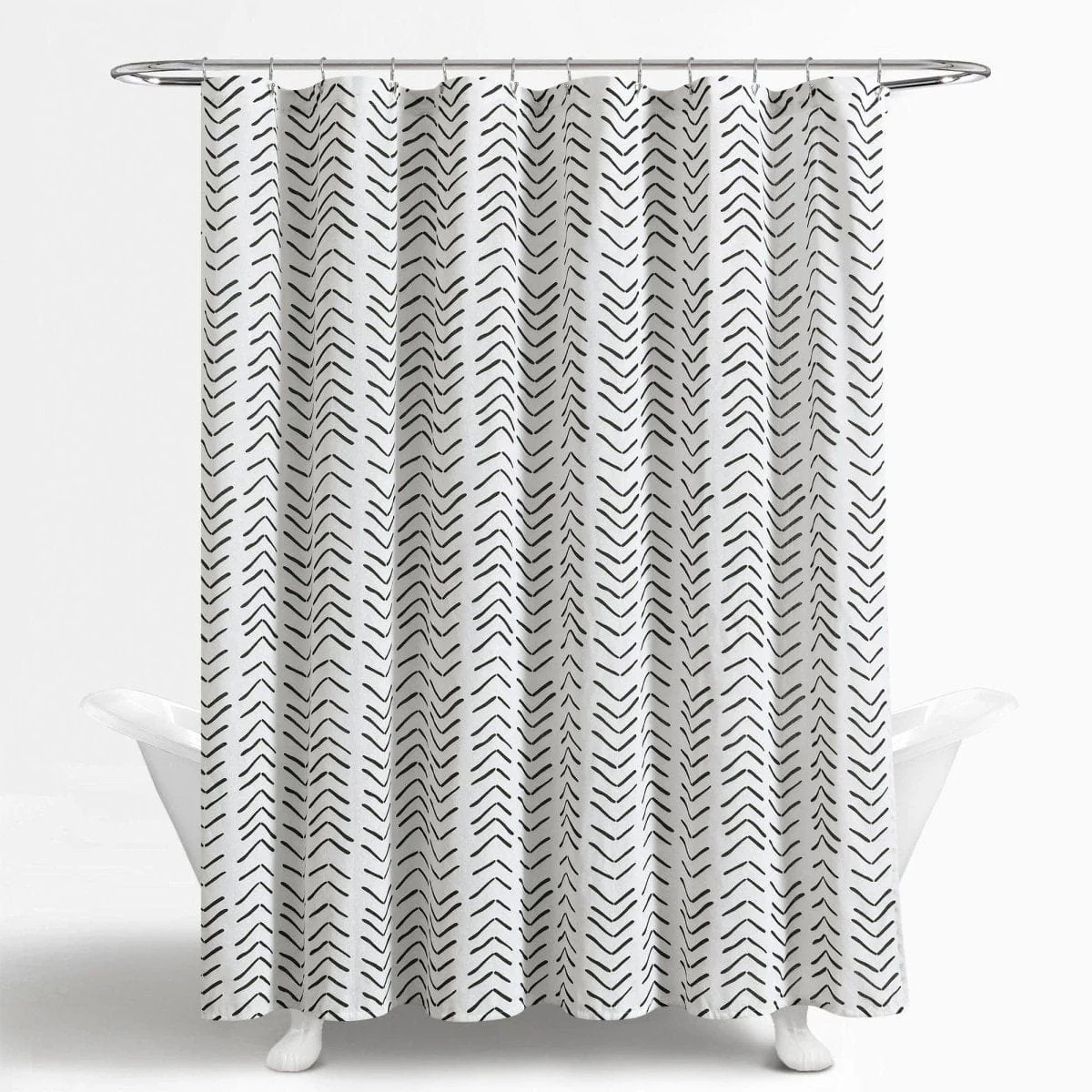 Hygge Modern Arrow Faux Linen Shower Curtain - Image 5