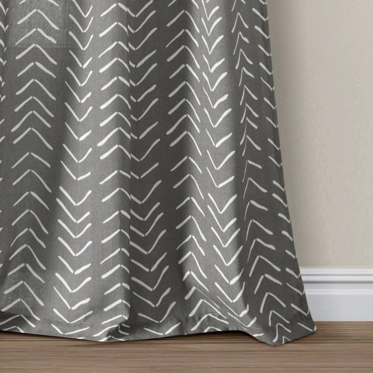 Hygge Modern Arrow Faux Linen Window Curtain Panel Set - Image 12