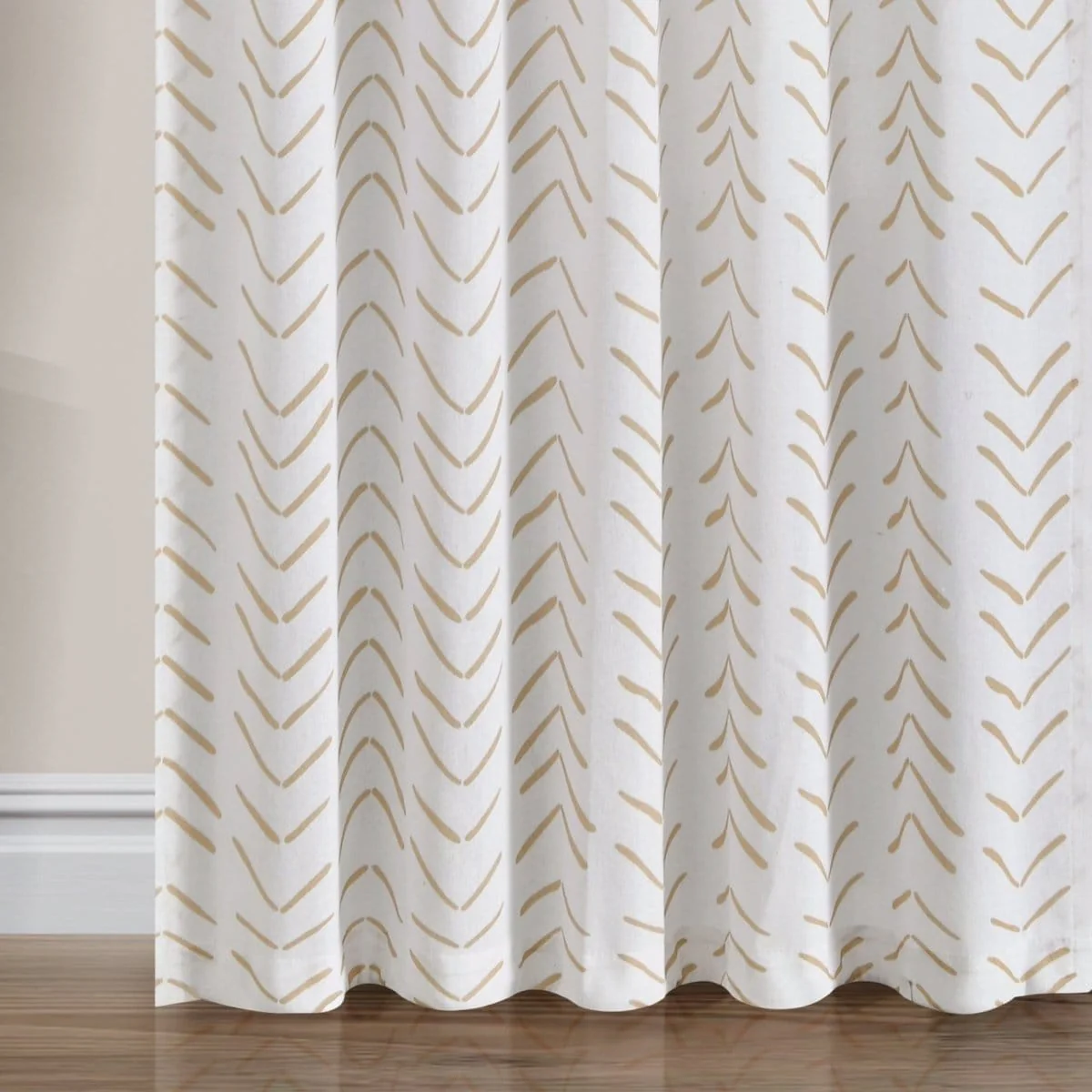 Hygge Modern Arrow Faux Linen Window Curtain Panel Set - Image 22