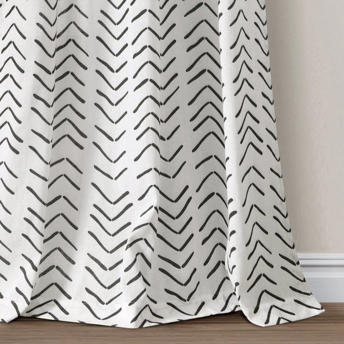 Hygge Modern Arrow Faux Linen Window Curtain Panel Set - Image 7