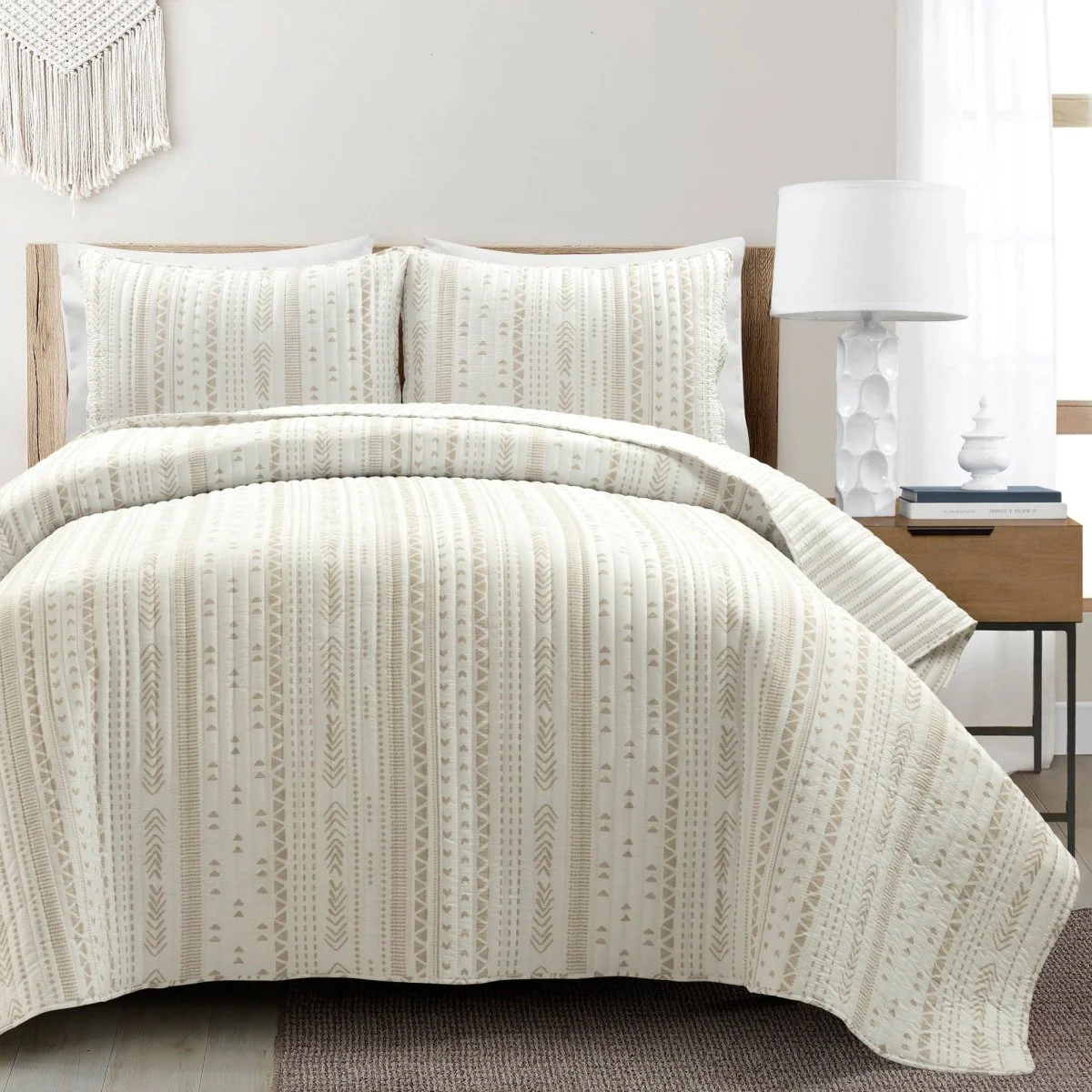 Hygge Stripe 3 Piece Quilt Set - Image 2