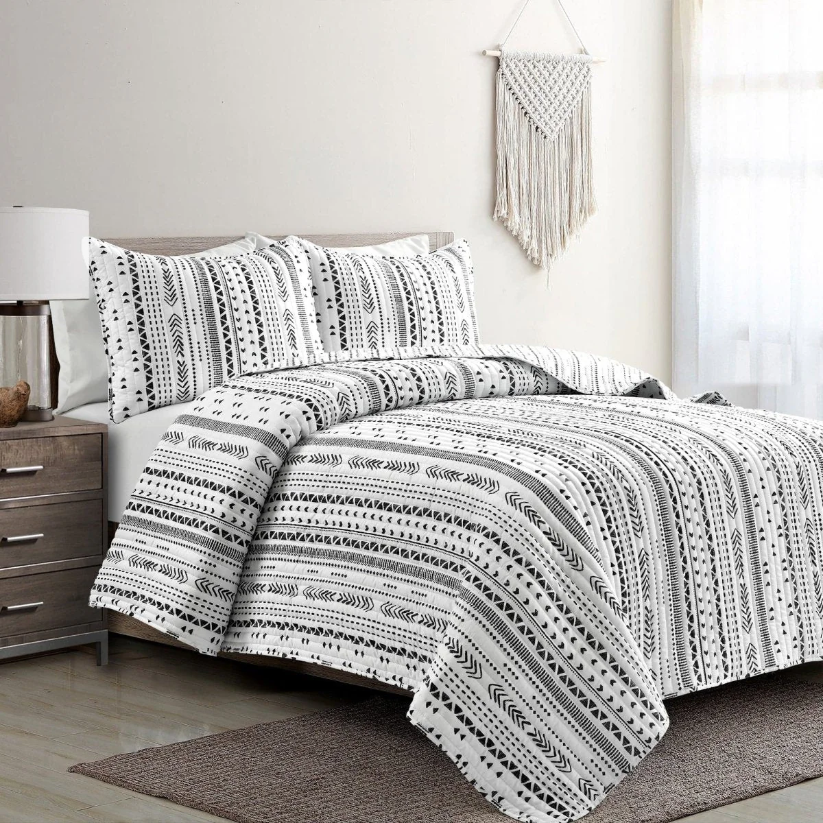 Hygge Stripe 3 Piece Quilt Set - Image 3