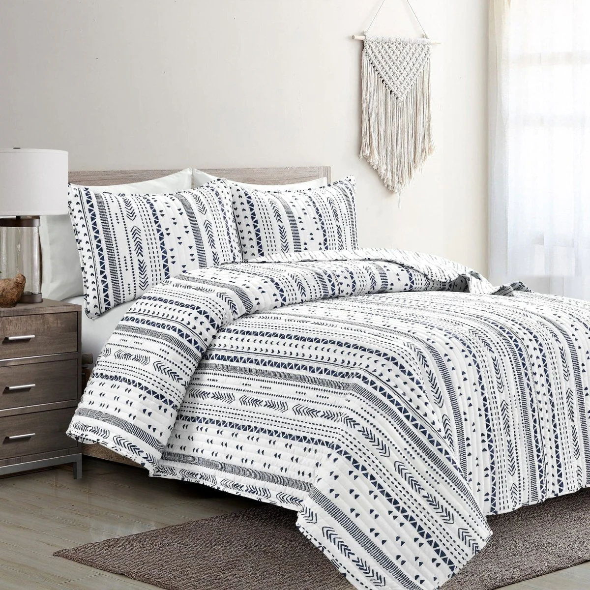 Hygge Stripe 3 Piece Quilt Set - Image 4