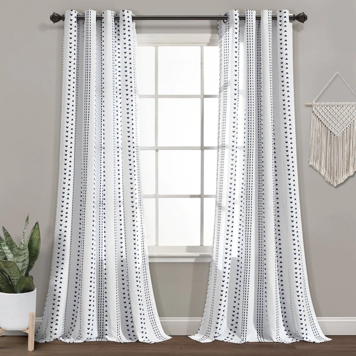 Hygge Stripe Window Curtain Panel Set - Image 2