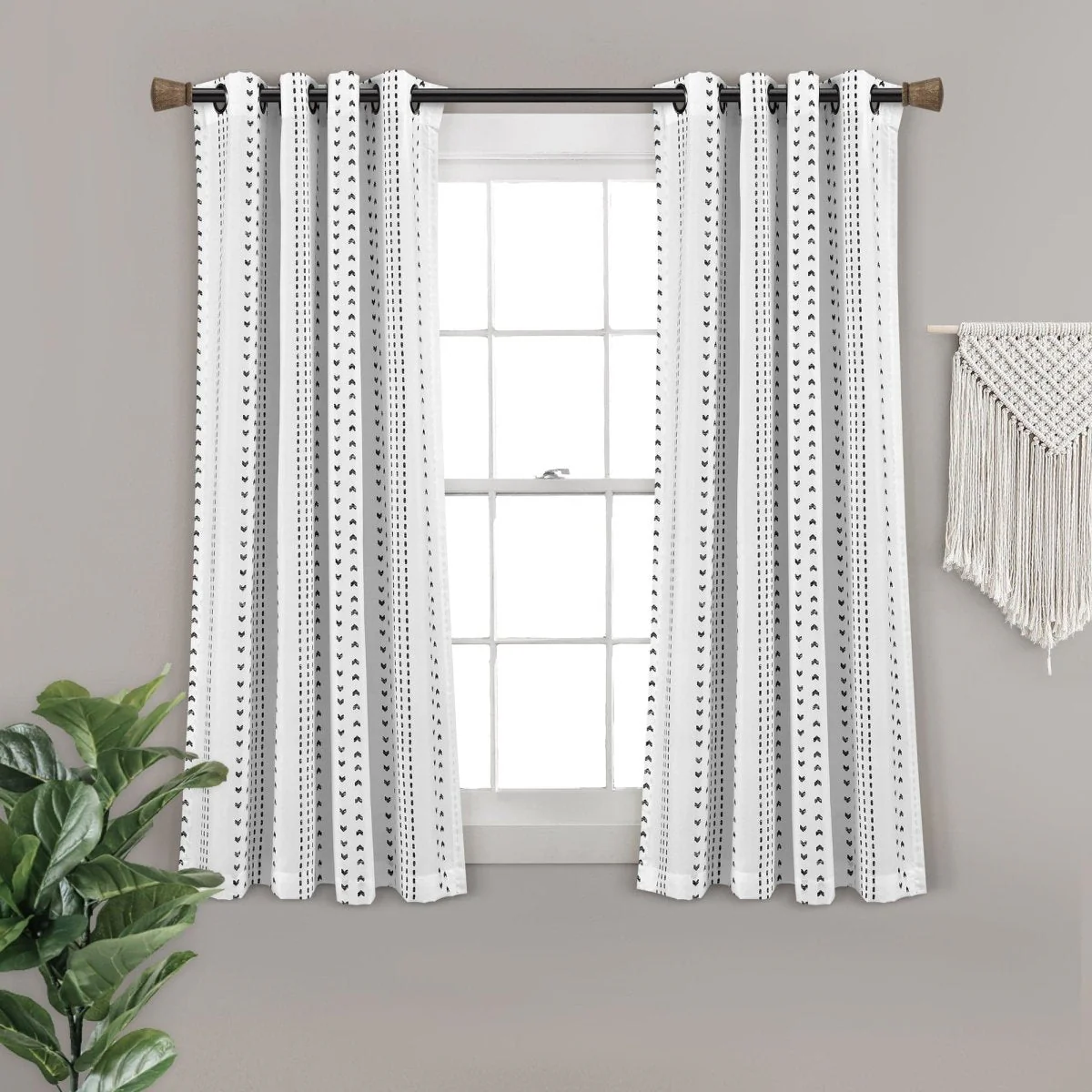 Hygge Stripe Window Curtain Panel Set - Image 3