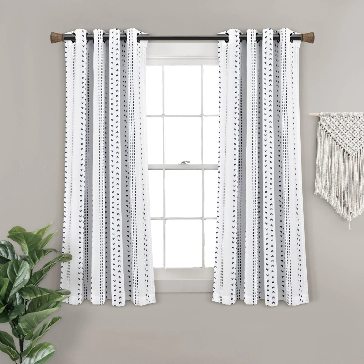 Hygge Stripe Window Curtain Panel Set - Image 4