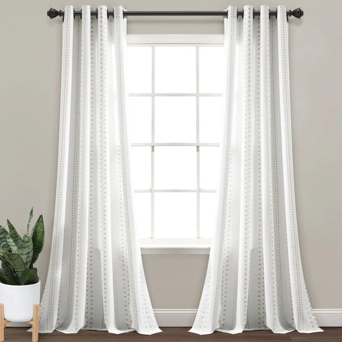 Hygge Stripe Window Curtain Panel Set - Image 5