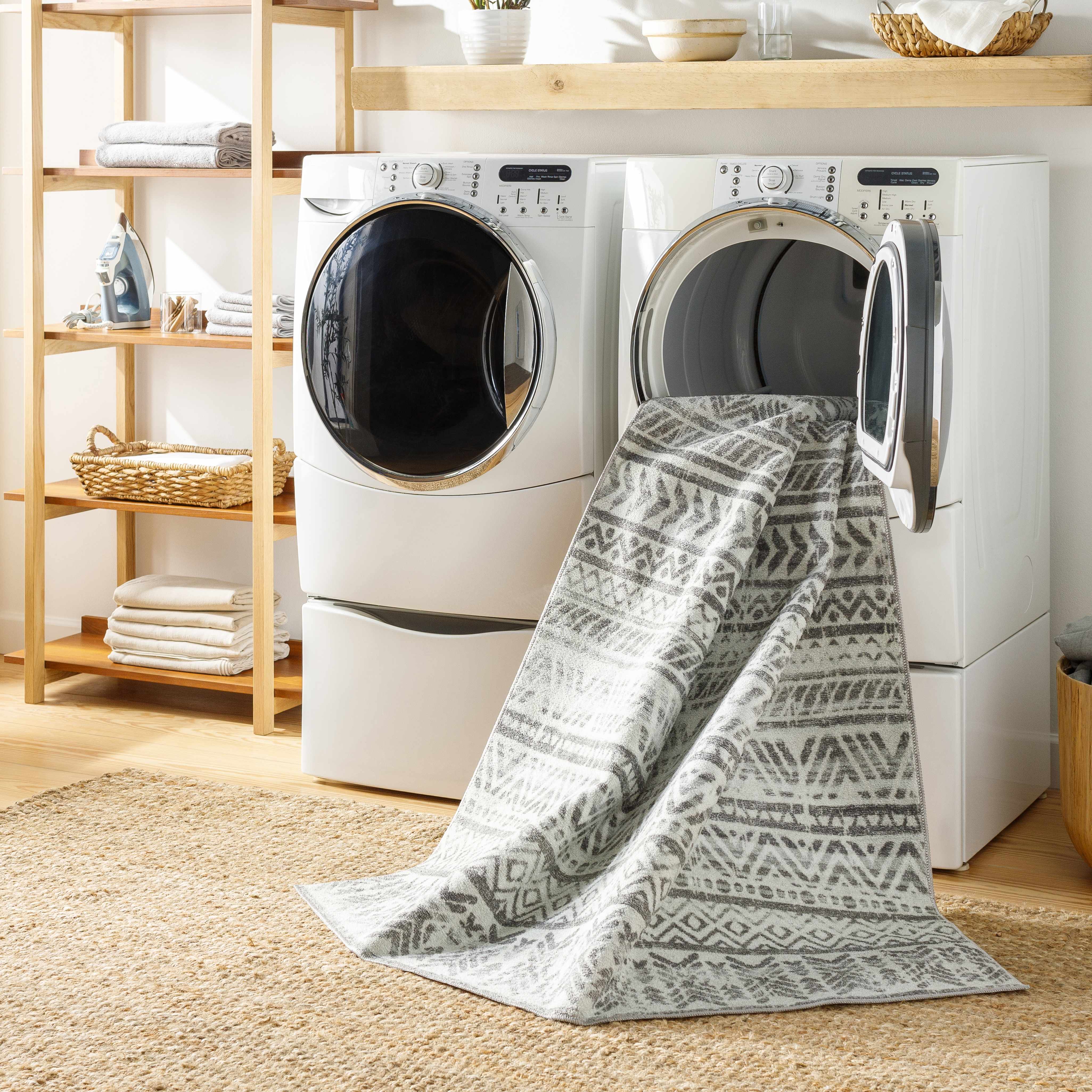 Ianna Light Gray Washable Area Rug - Clearance - Image 9