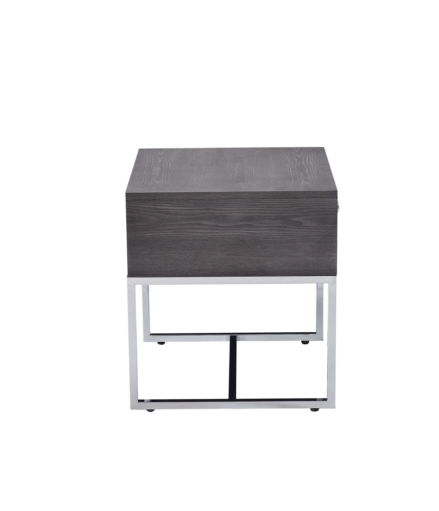 Iban - End Table - Gray Oak / Chrome - Image 3