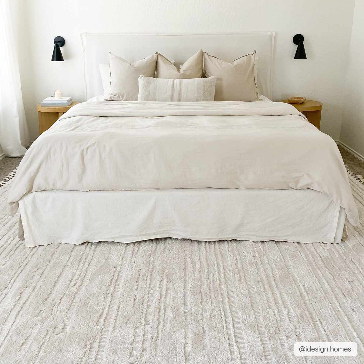 Ibarra Textured Ivory High/Low Pile Rug with Tassels - Image 5