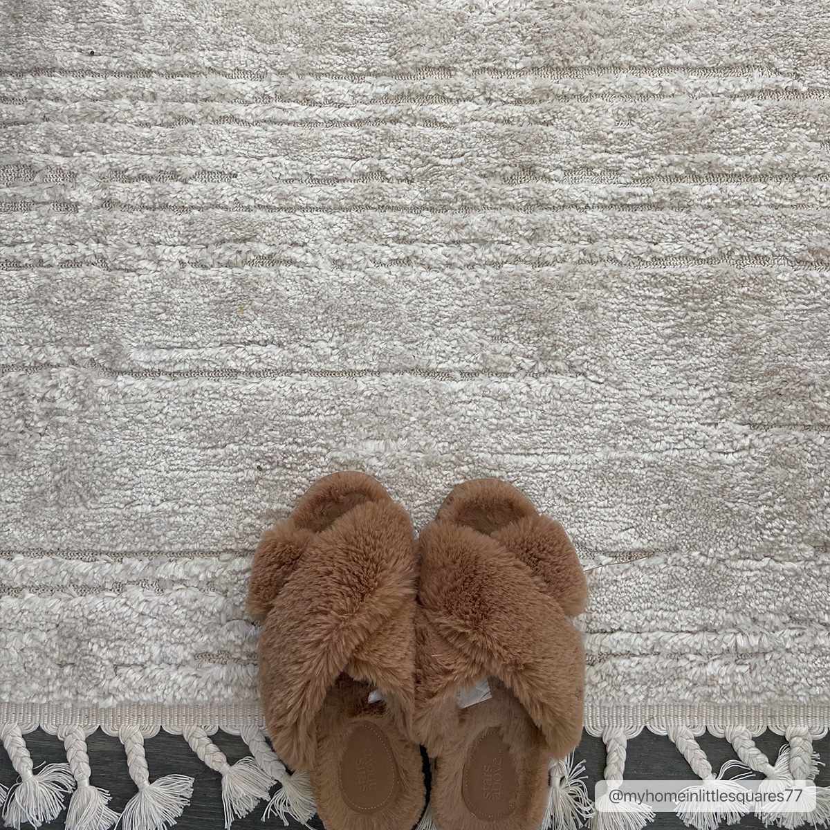 Ibarra Textured Ivory High/Low Pile Rug with Tassels - Image 8