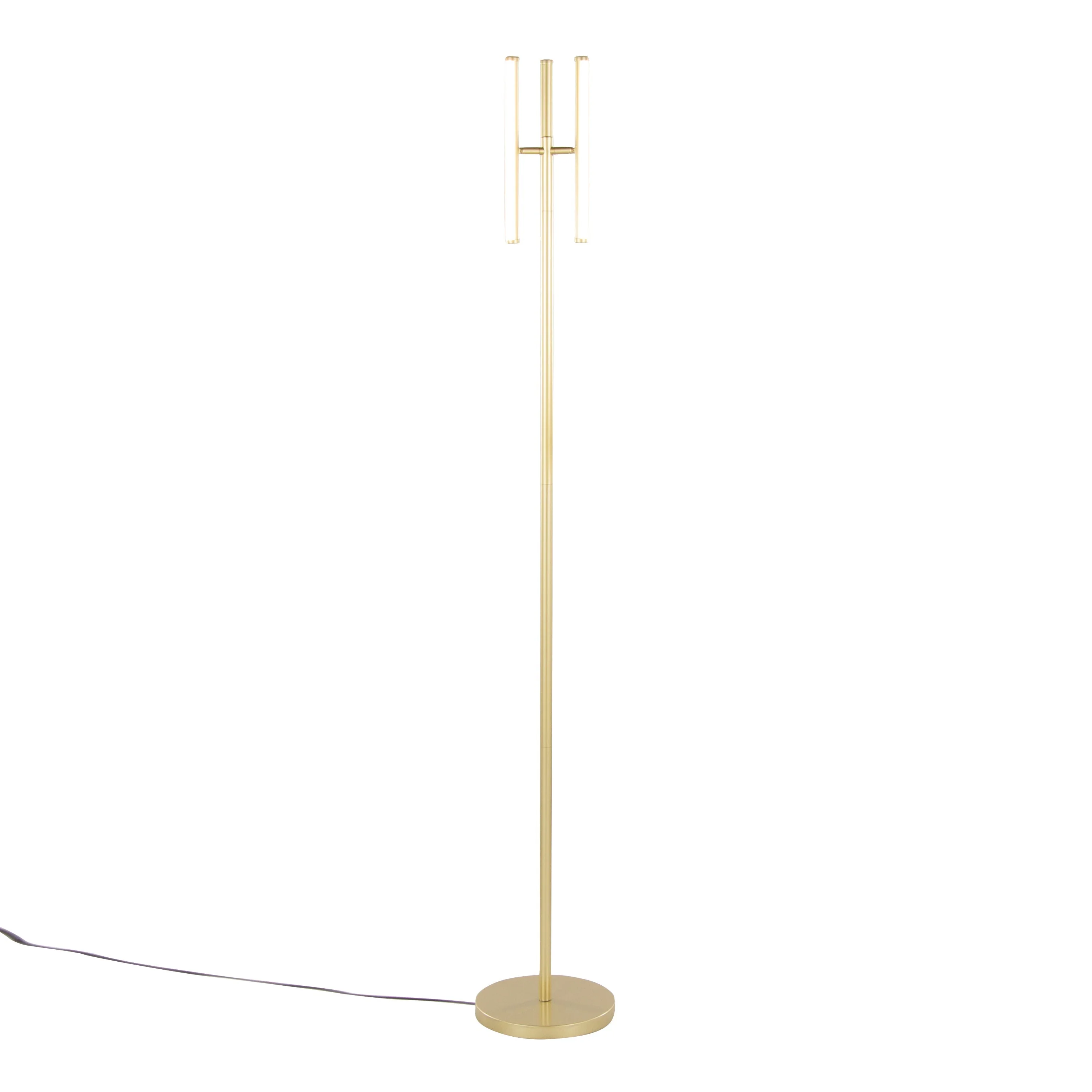 Icicle 65' Modern Swivel Floor Lamp in Gold Metal - Image 2