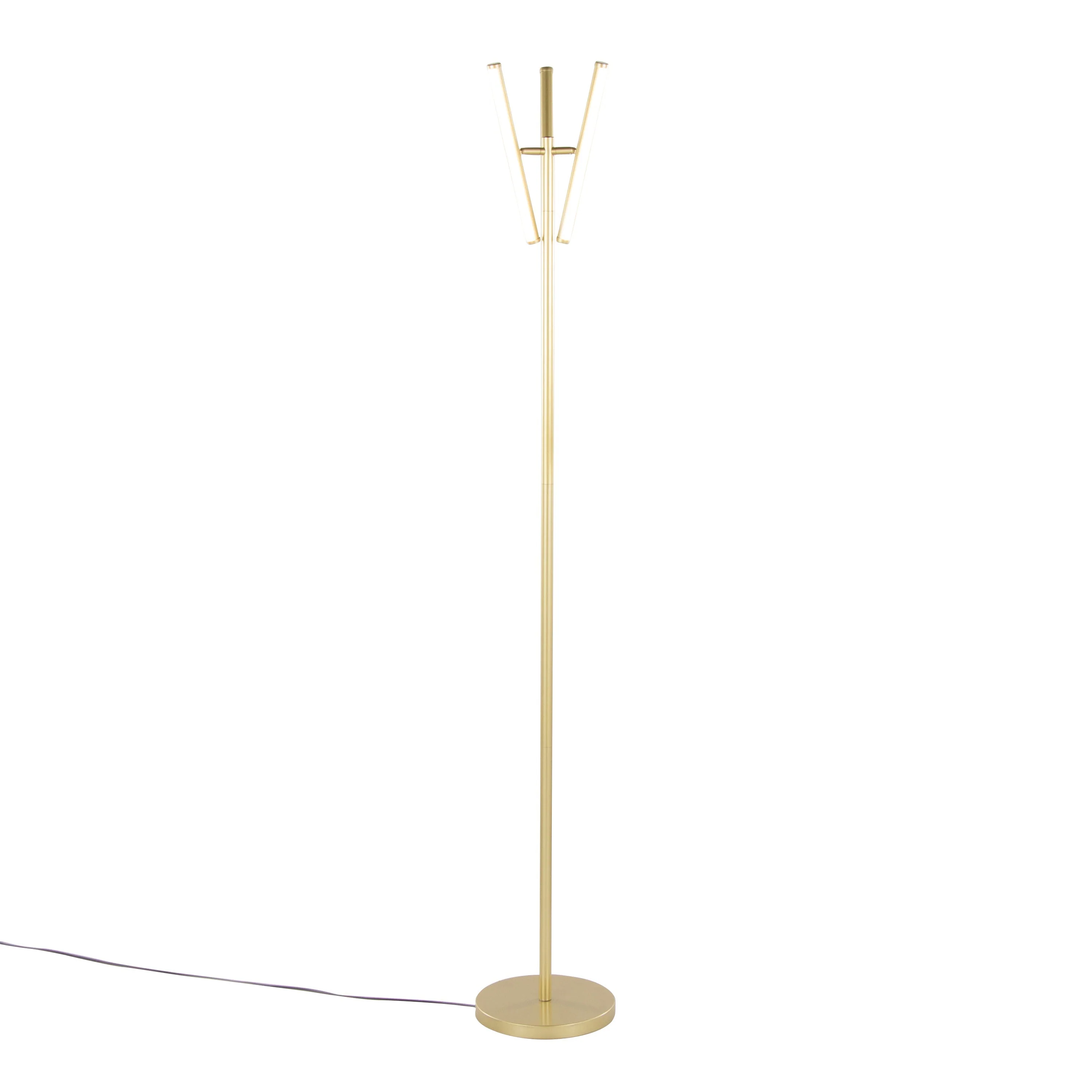 Icicle 65' Modern Swivel Floor Lamp in Gold Metal - Image 3