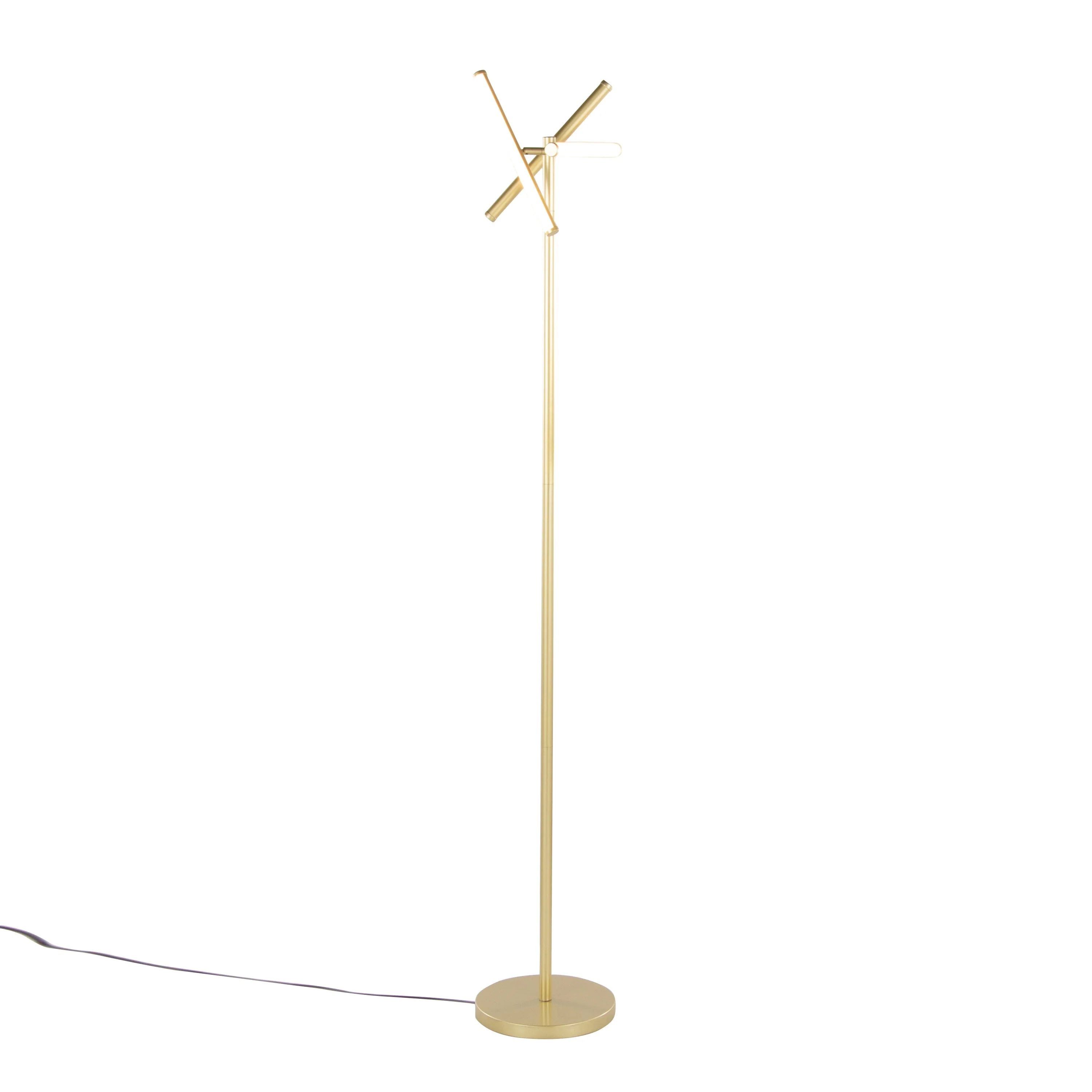 Icicle 65' Modern Swivel Floor Lamp in Gold Metal - Image 5