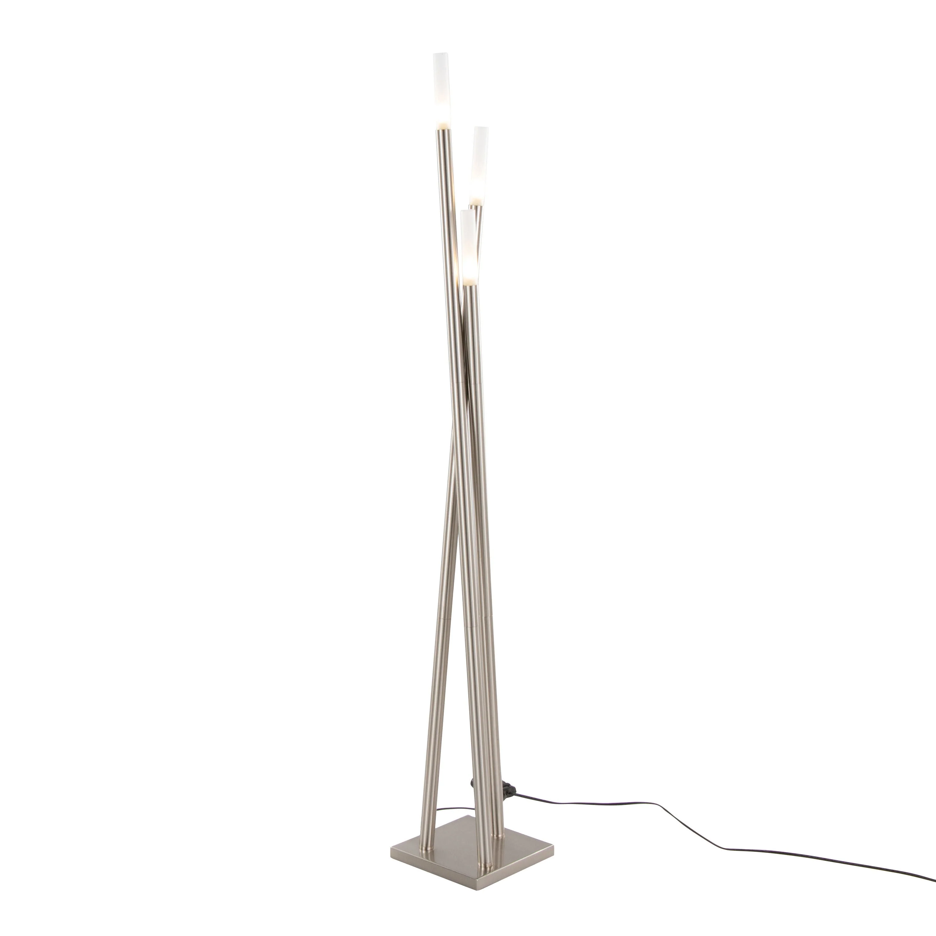 Icicle Contemporary Floor Lamp in Brushed Nickel by LumiSource - Image 2