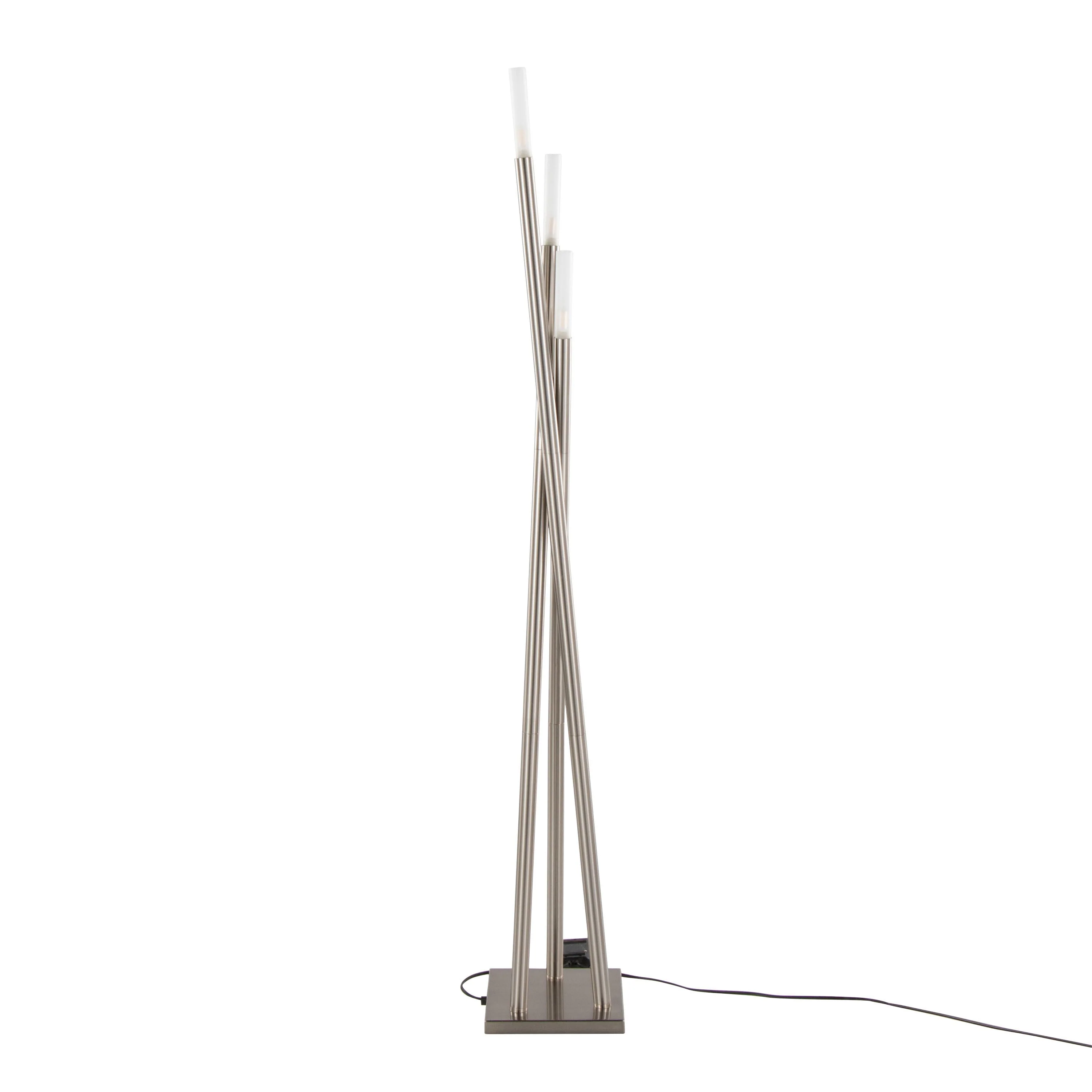 Icicle Contemporary Floor Lamp in Brushed Nickel by LumiSource - Image 3