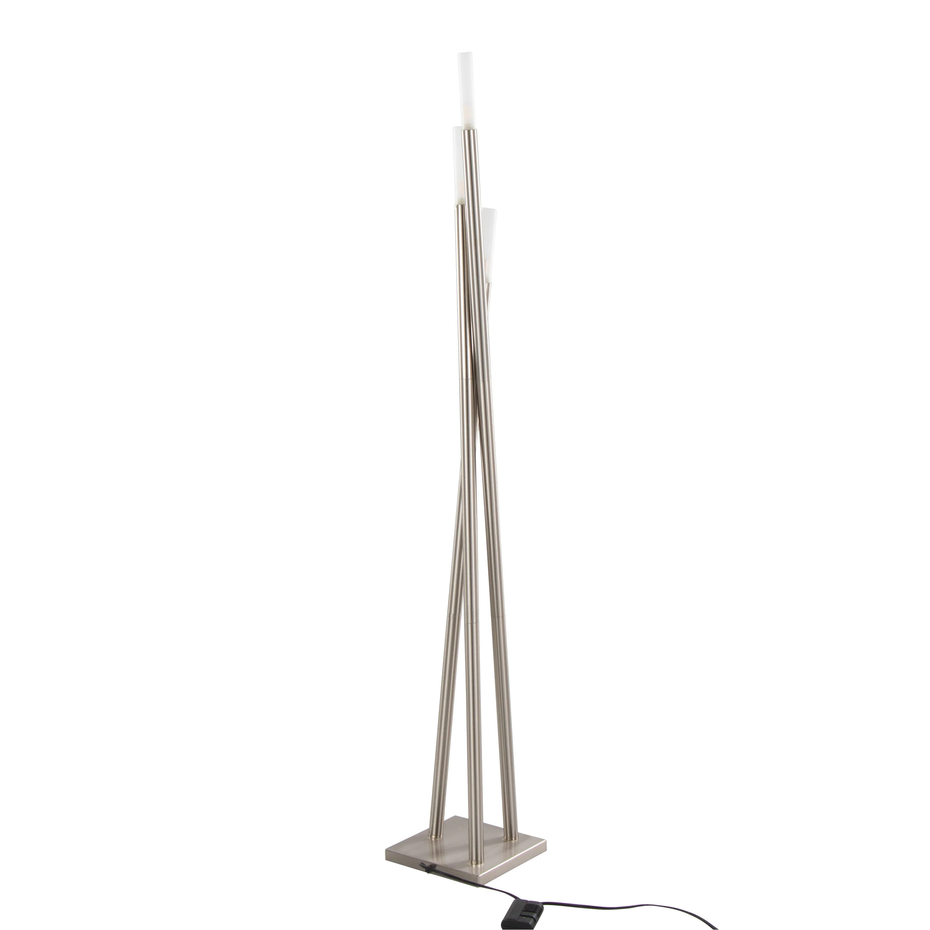 Icicle Contemporary Floor Lamp in Brushed Nickel by LumiSource - Image 4
