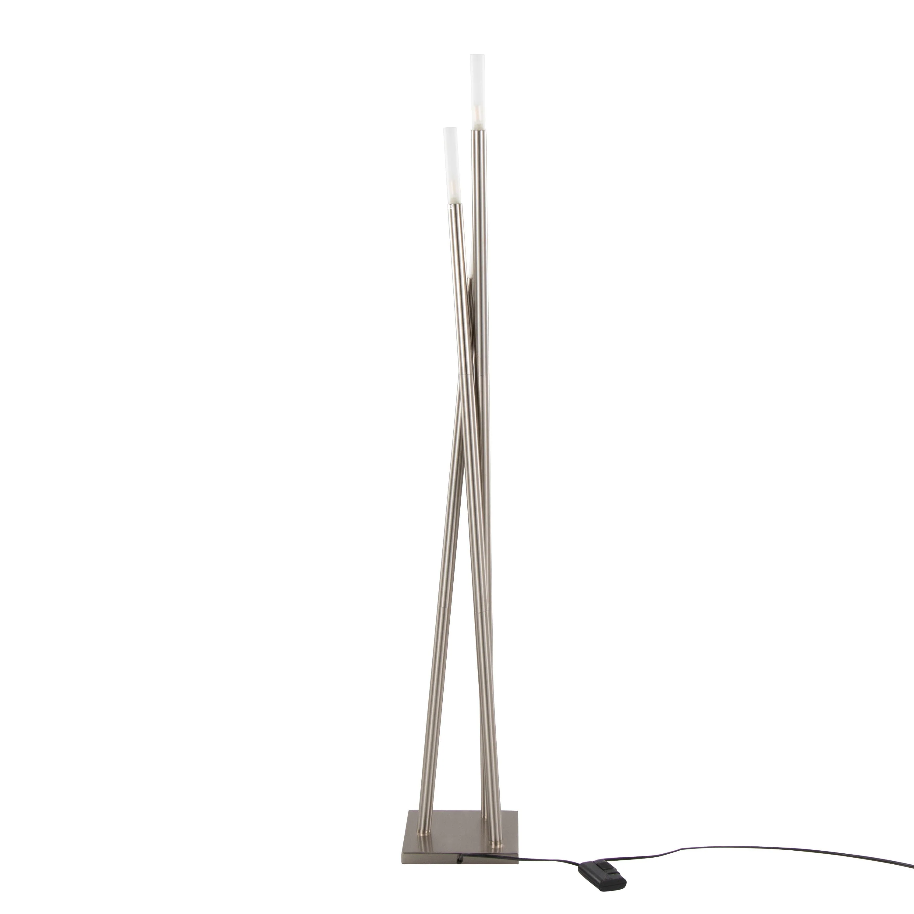 Icicle Contemporary Floor Lamp in Brushed Nickel by LumiSource - Image 5
