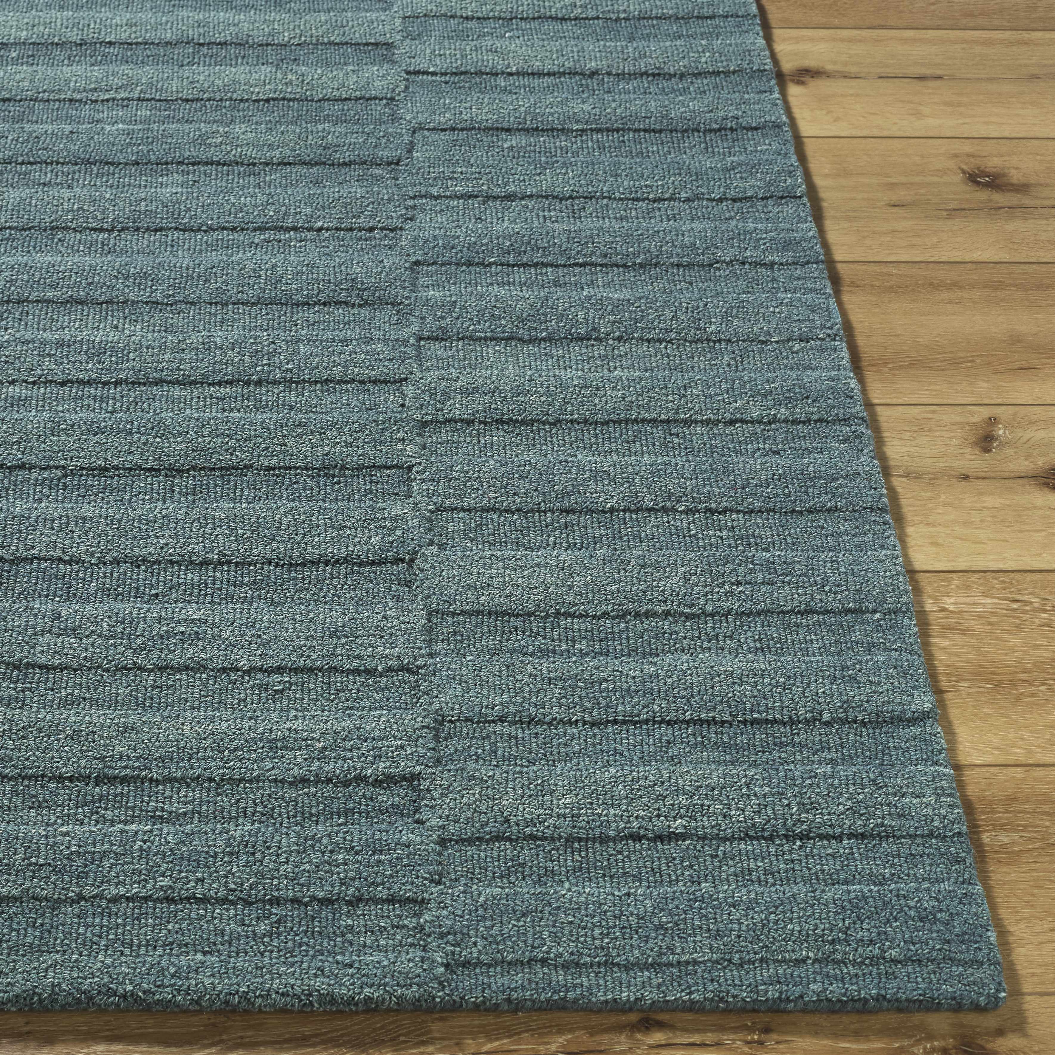 Idaho Broken-Stiped Petrol Blue Area Rug - Image 5