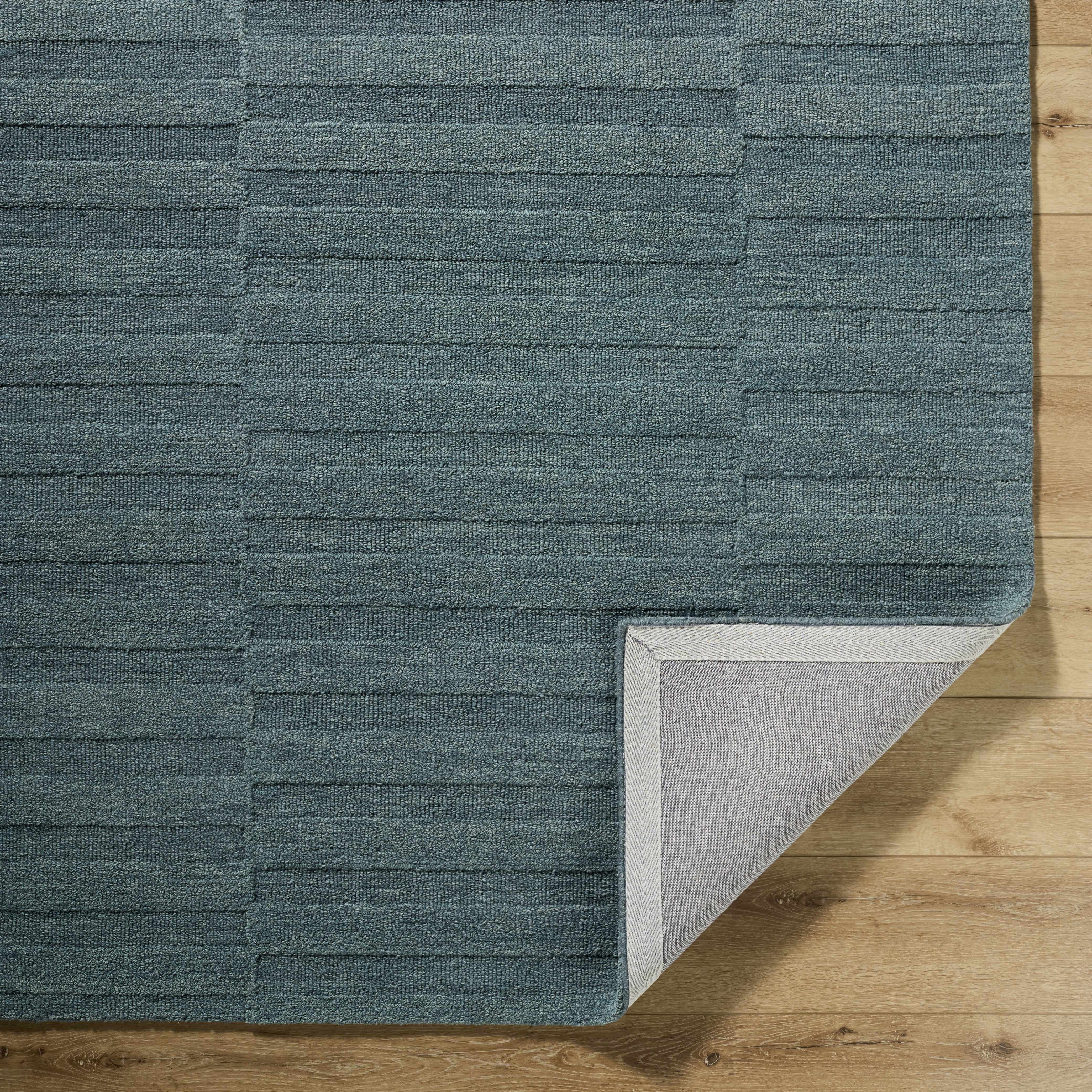 Idaho Broken-Stiped Petrol Blue Area Rug - Image 6