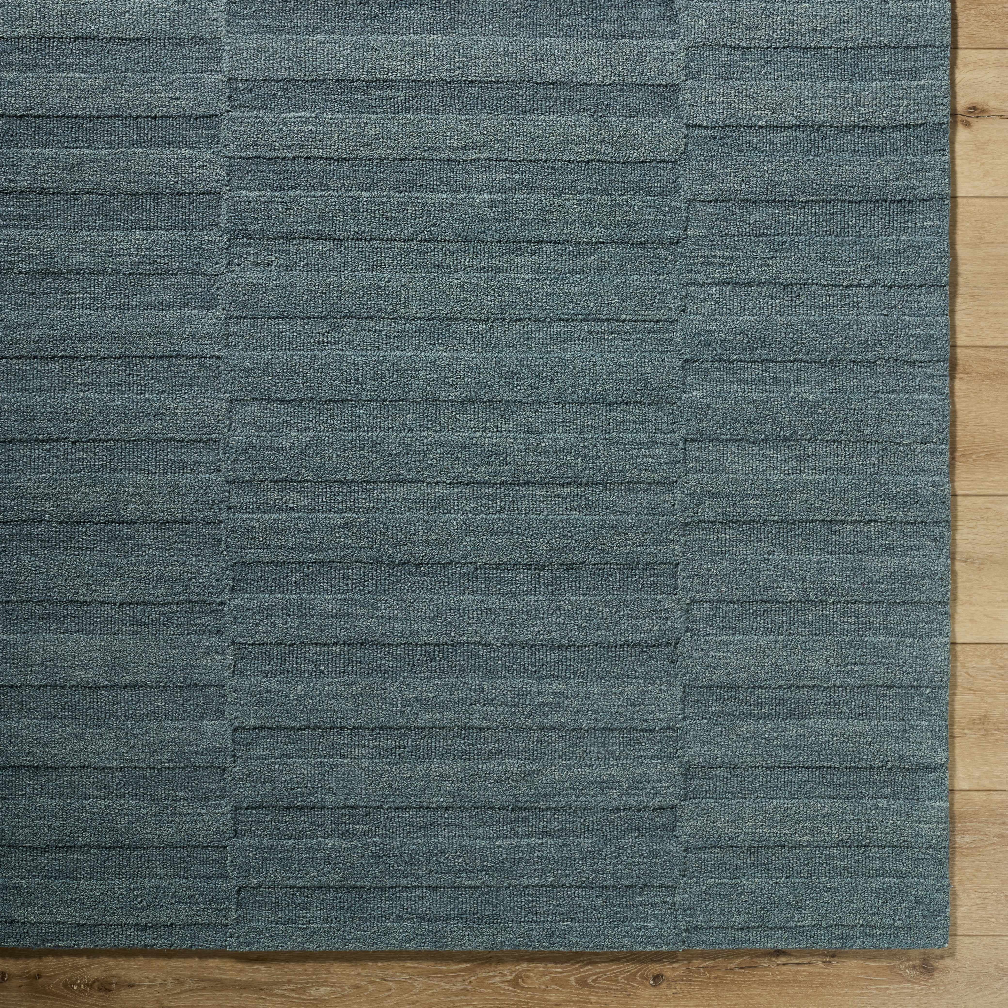 Idaho Broken-Stiped Petrol Blue Area Rug - Image 7