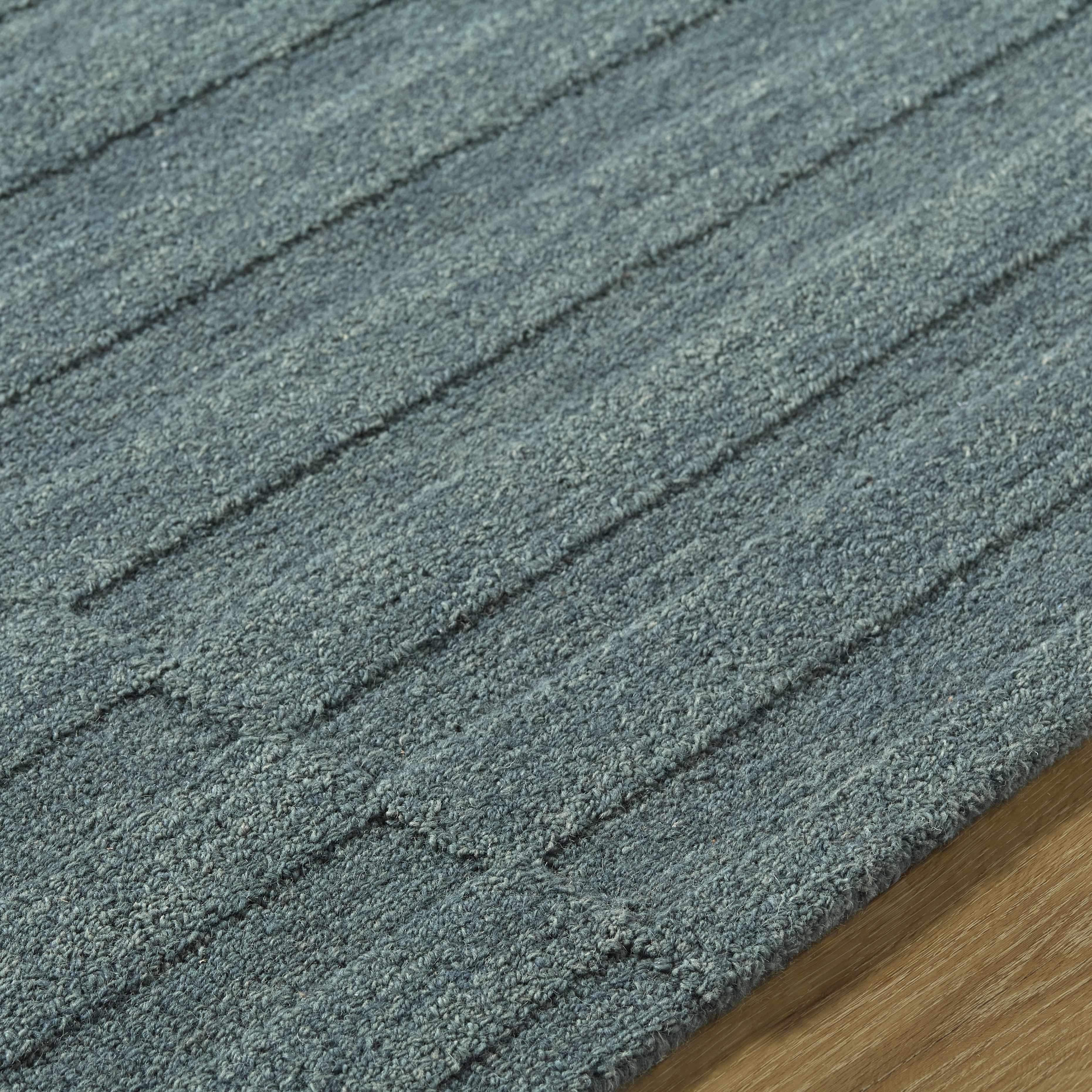 Idaho Broken-Stiped Petrol Blue Area Rug - Image 8