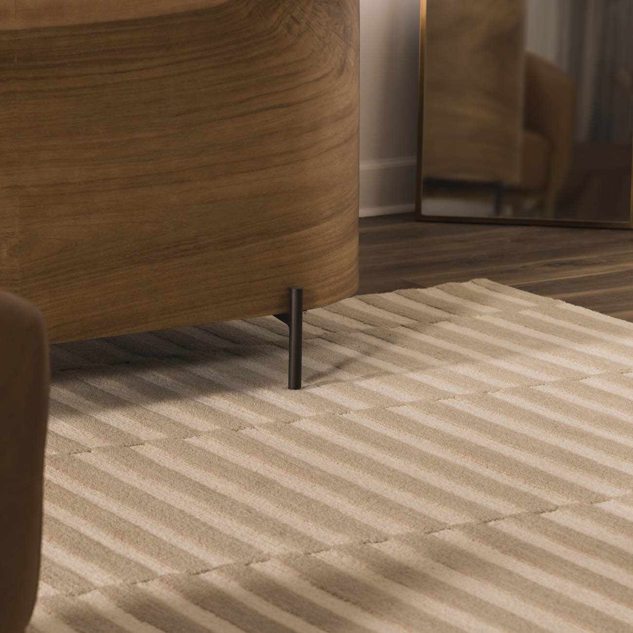 Idaho Broken-Striped Beige Area Rug - Image 4