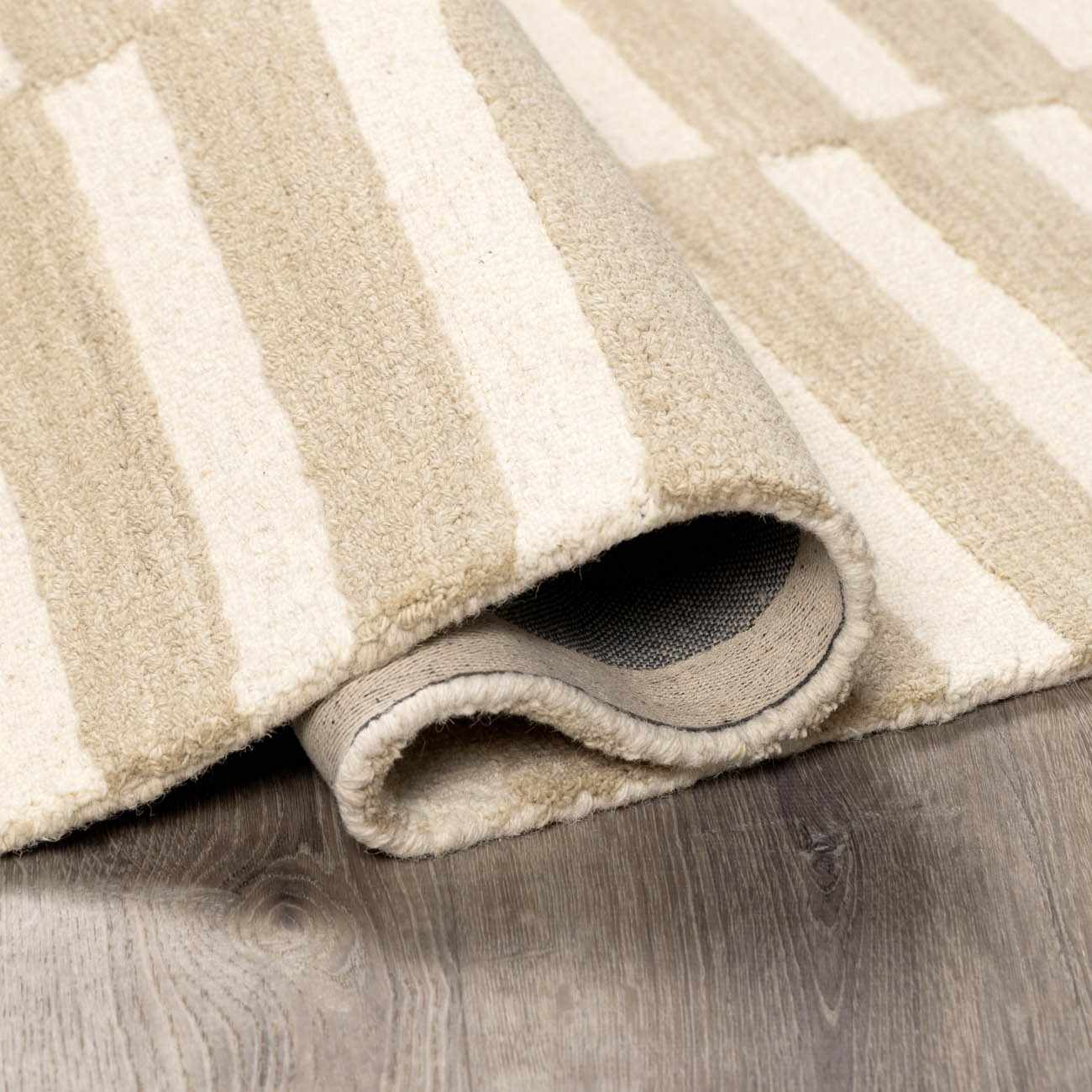 Idaho Broken-Striped Beige Area Rug - Image 6