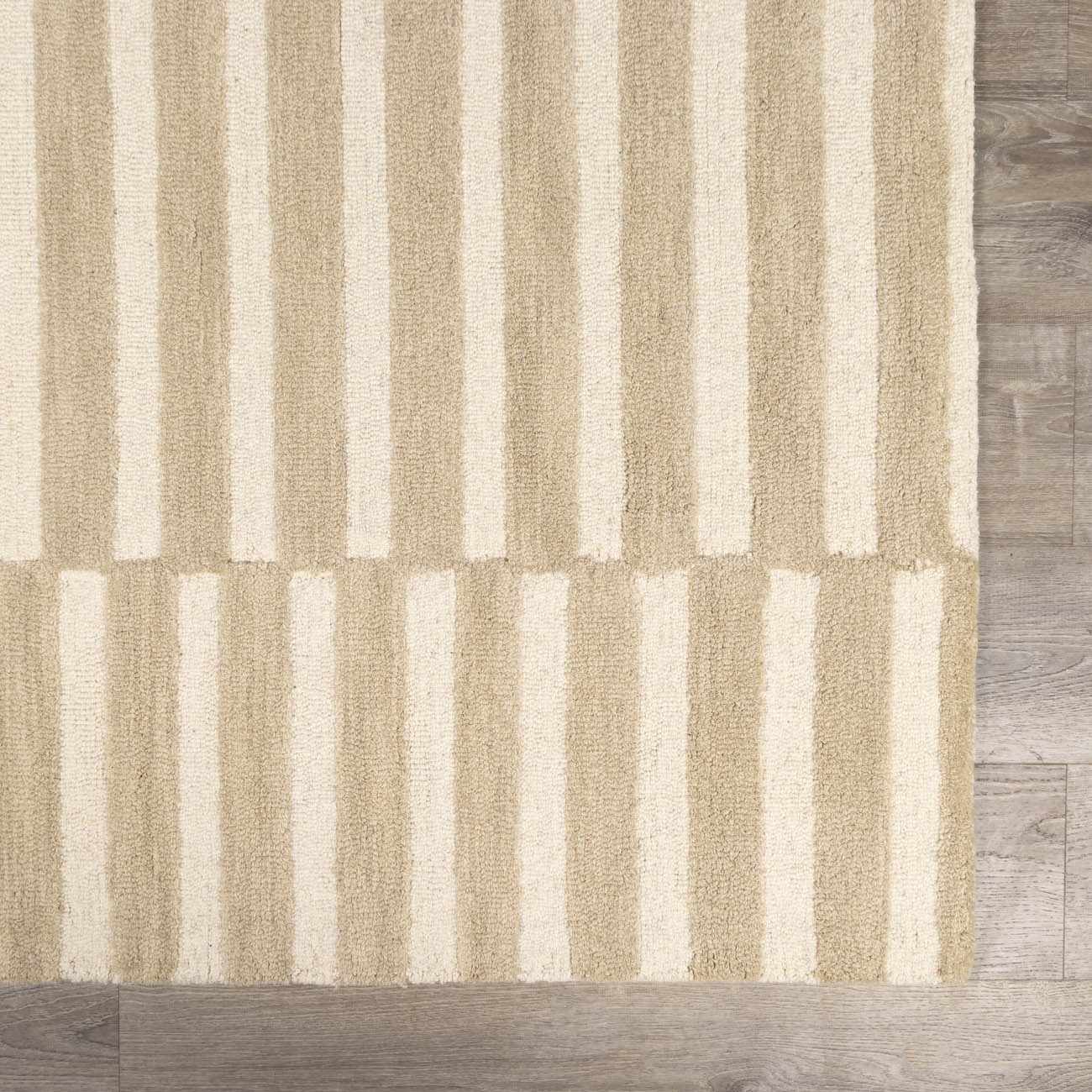 Idaho Broken-Striped Beige Area Rug - Image 7