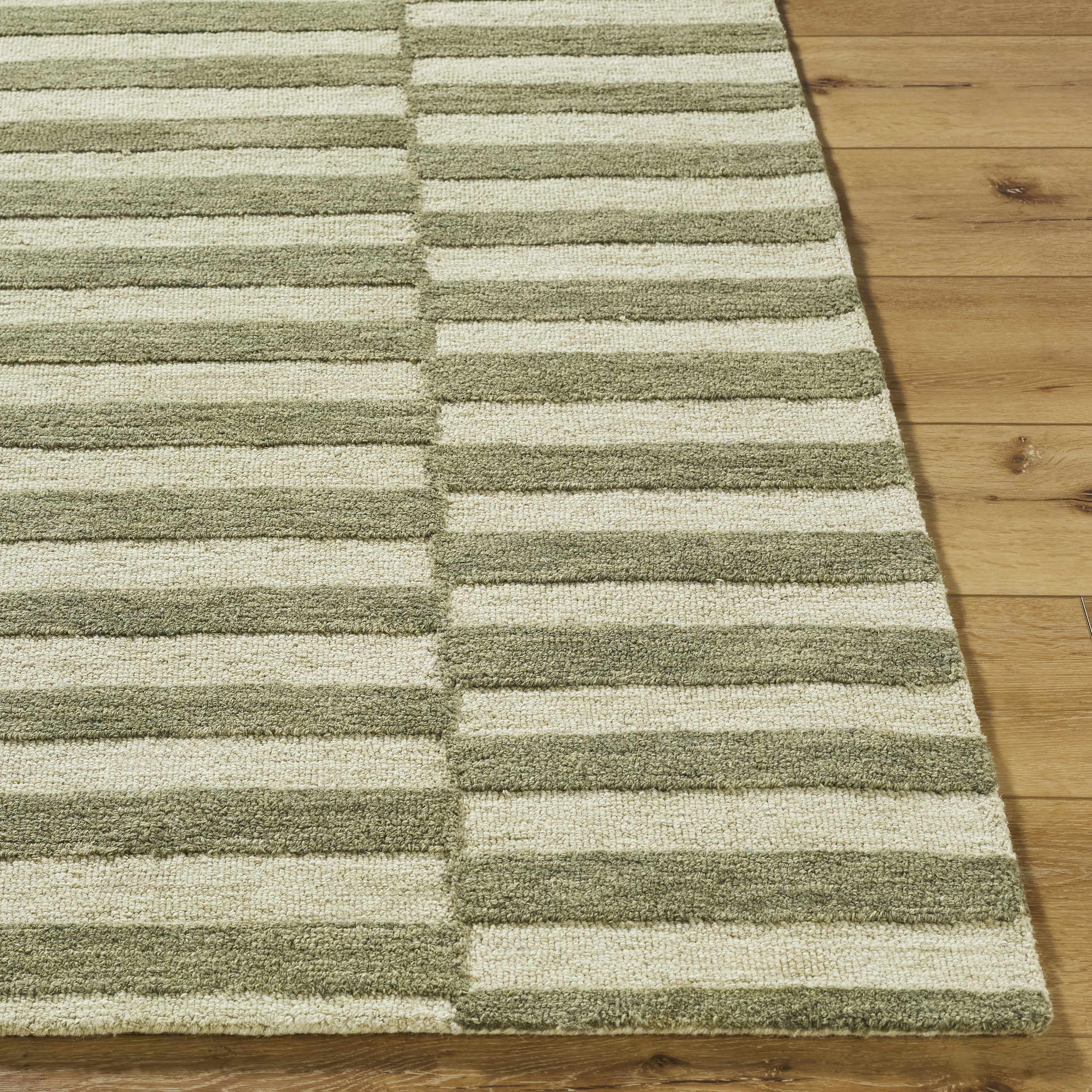 Idaho Broken-Striped Green Area Rug - Image 5