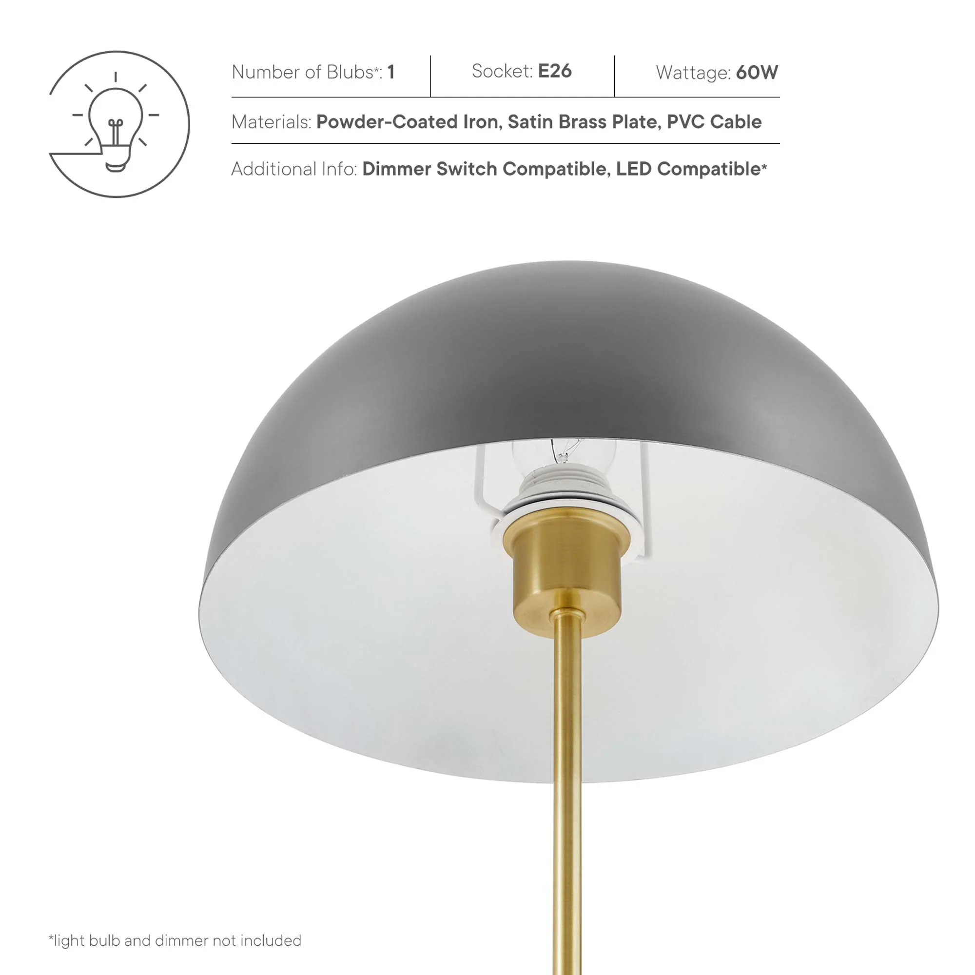 Ideal Metal Table Lamp by Modway - Image 16