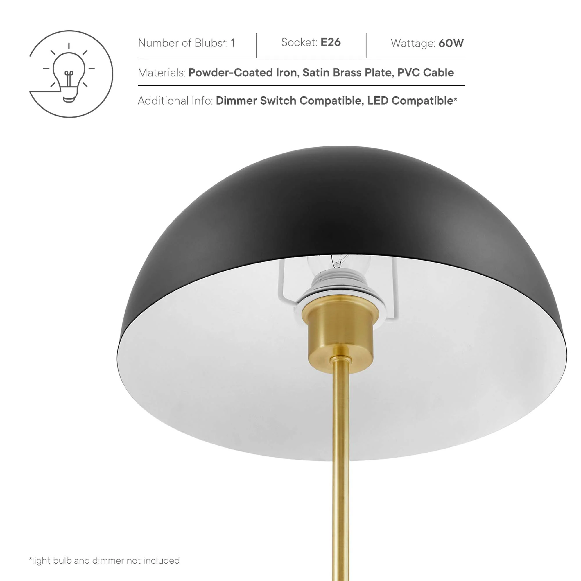 Ideal Metal Table Lamp by Modway - Image 3