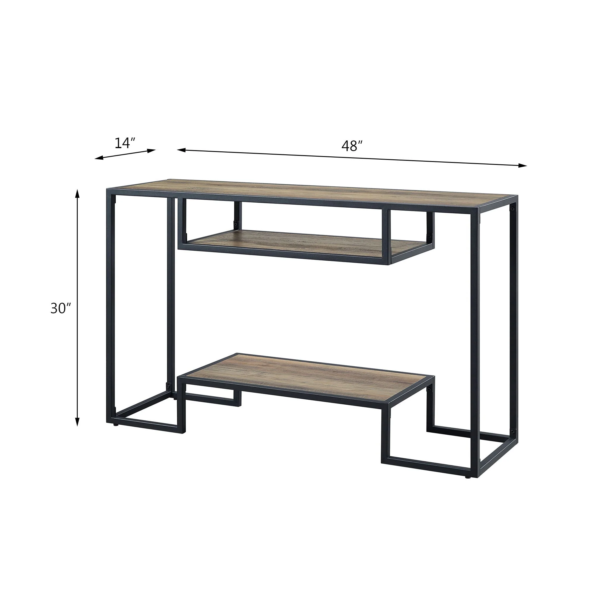 Idella - Sofa Table - Rustic Oak / Black - Image 4