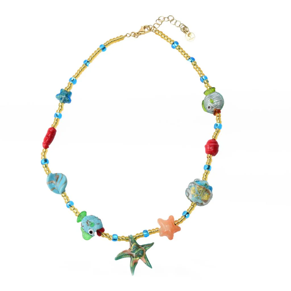 Il Murano di Francesca 18K Gold Plated Sealife Murano Glass Necklace - Image 3
