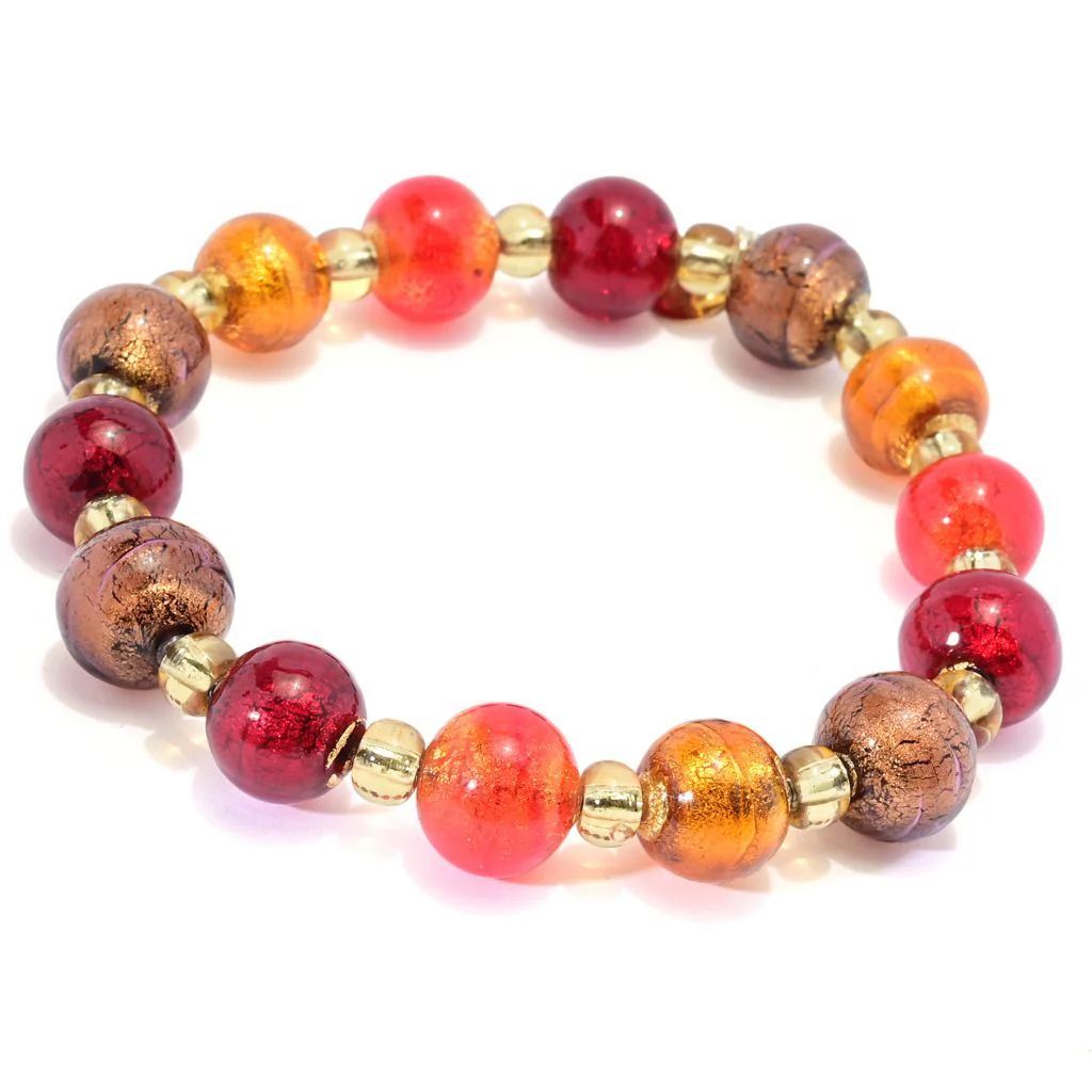 Il Murano di Francesca Choice of Color Murano Glass Bead Stretch Bracelet - Image 3