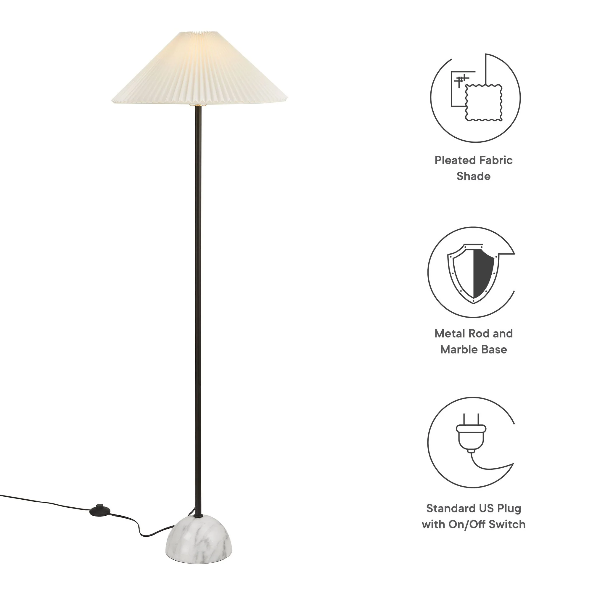 Illusion Marble Dome Floor Lamp by Modway - Image 11