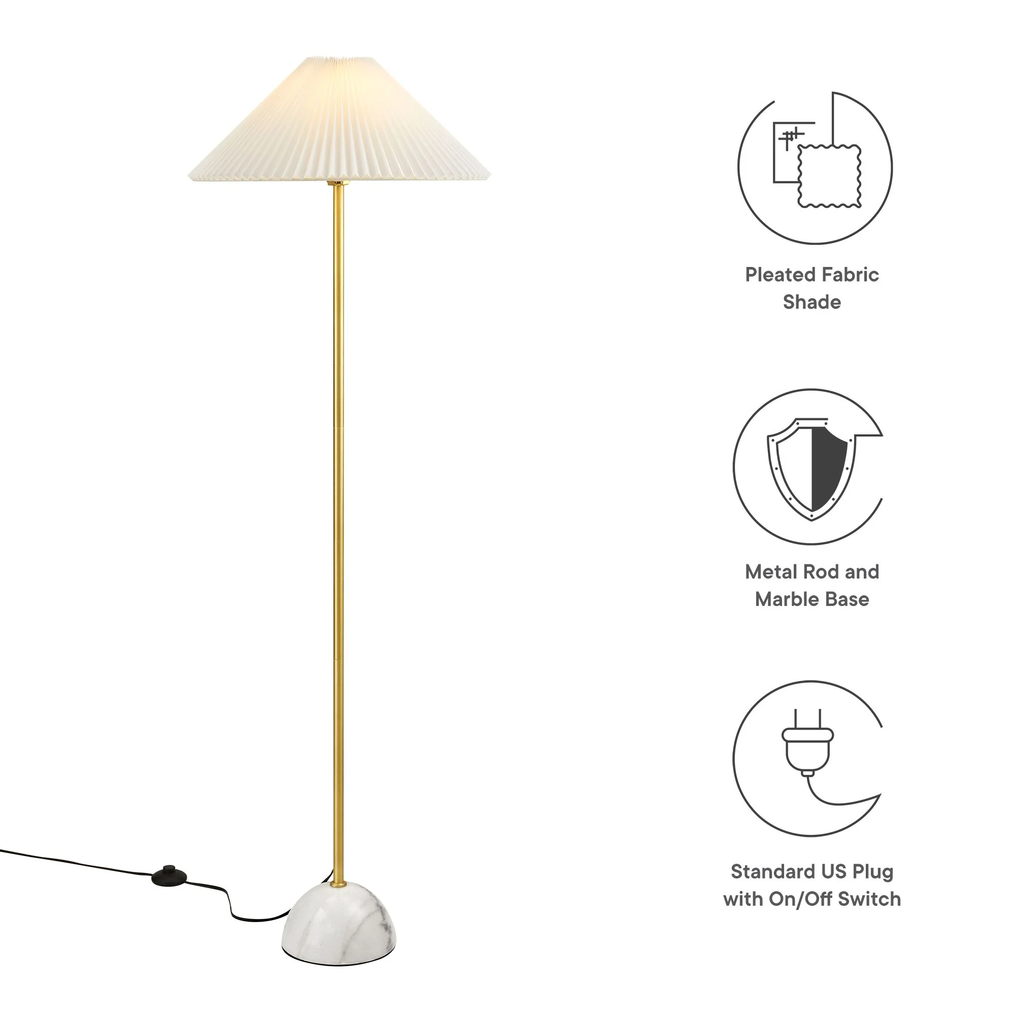 Illusion Marble Dome Floor Lamp by Modway - Image 4