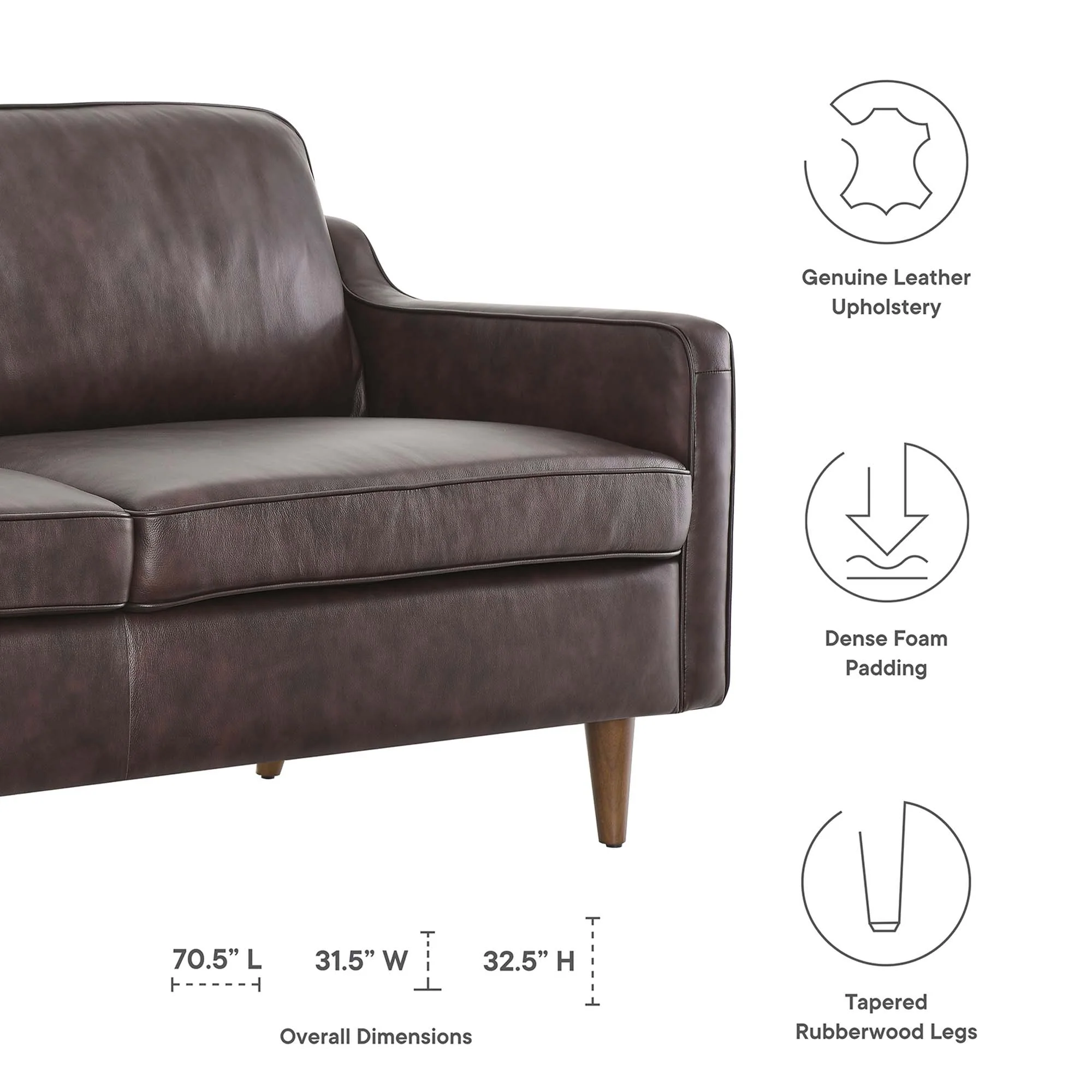 Impart Genuine Leather Sofa by Modway - Image 2