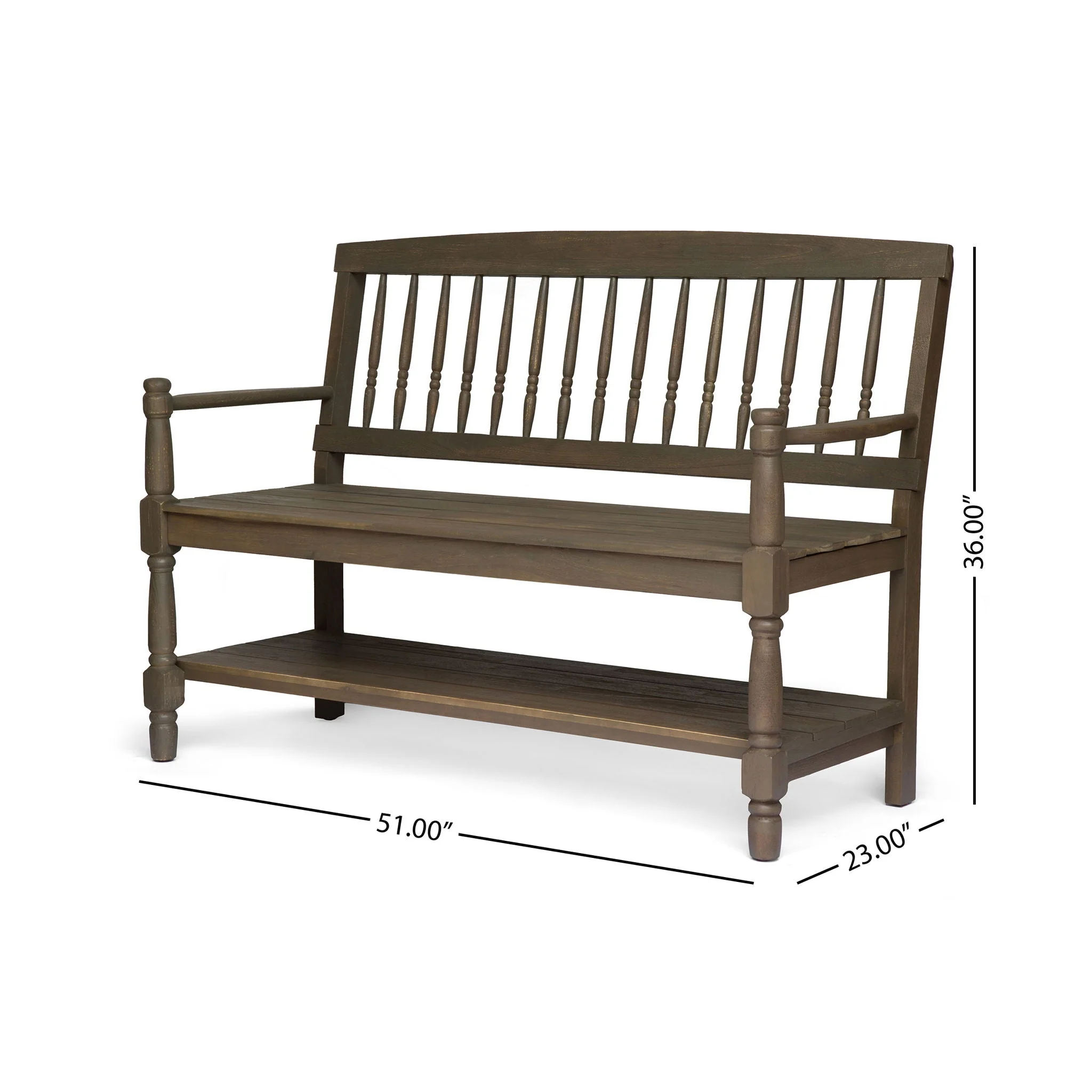Imperial Bench With Built-In Shelf - Image 5