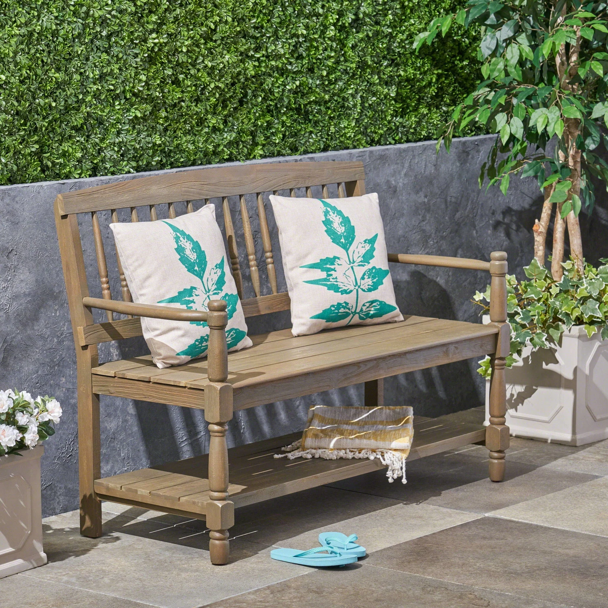 Imperial Bench With Built-In Shelf - Image 6