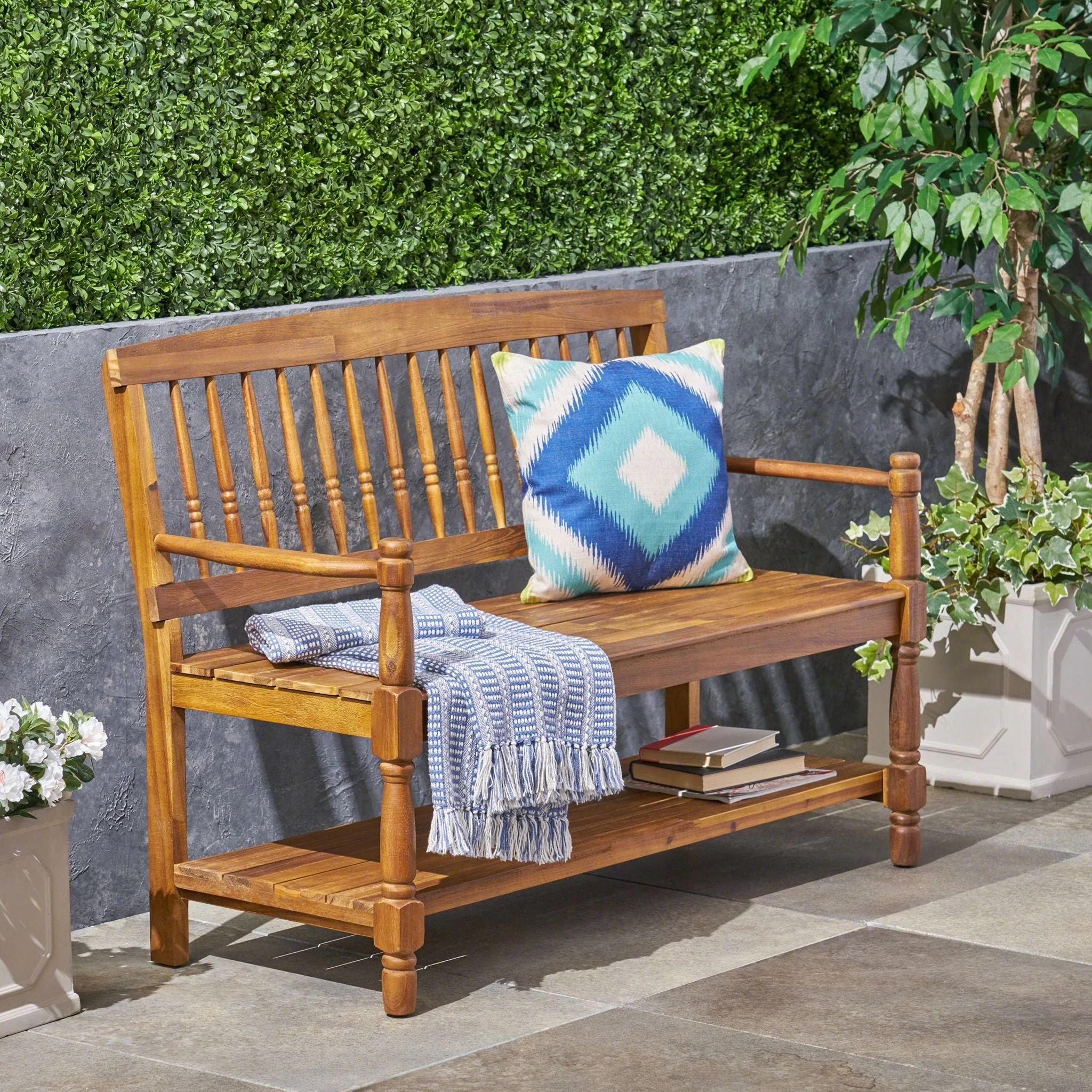Imperial Bench With Built-In Shelf - Image 7