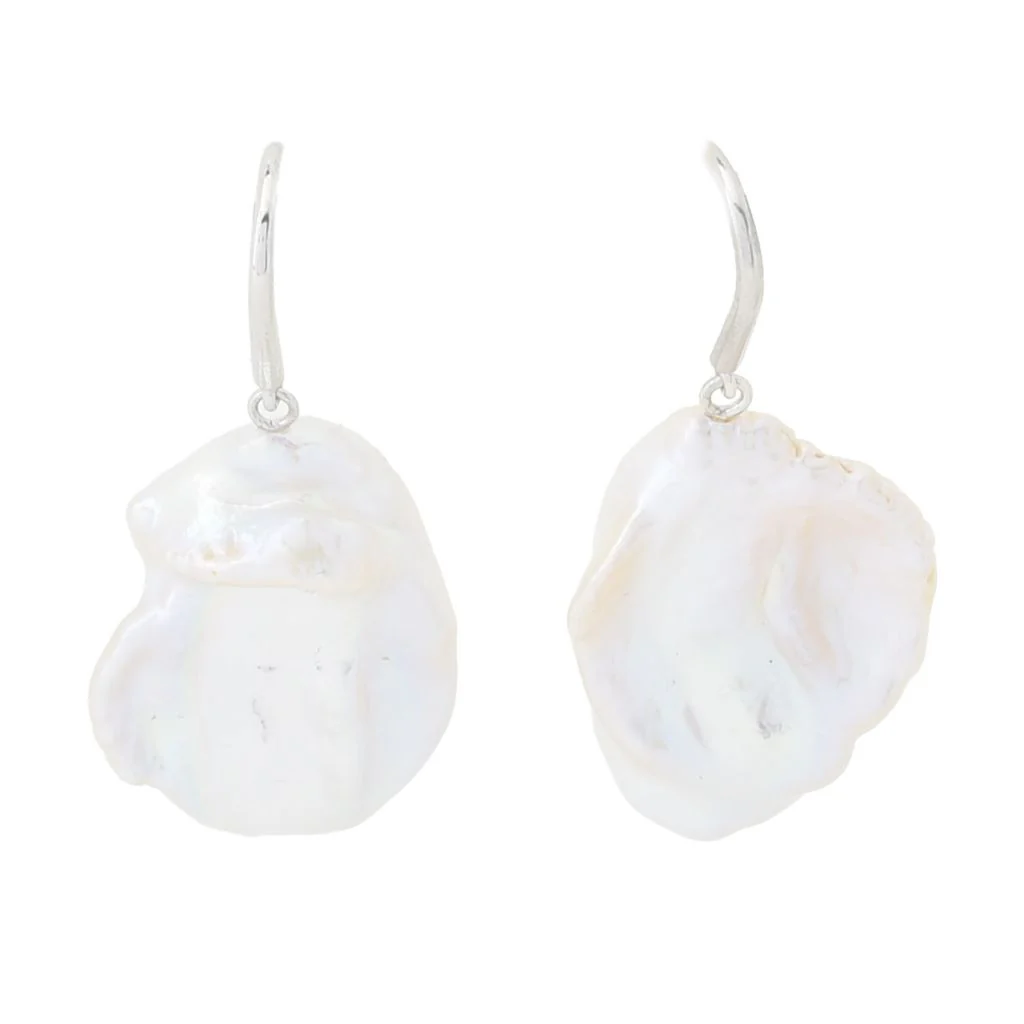 Imperial Pearl Freshwater Cultured Keshi Pearl 1.25" Drop Earrings - Image 3