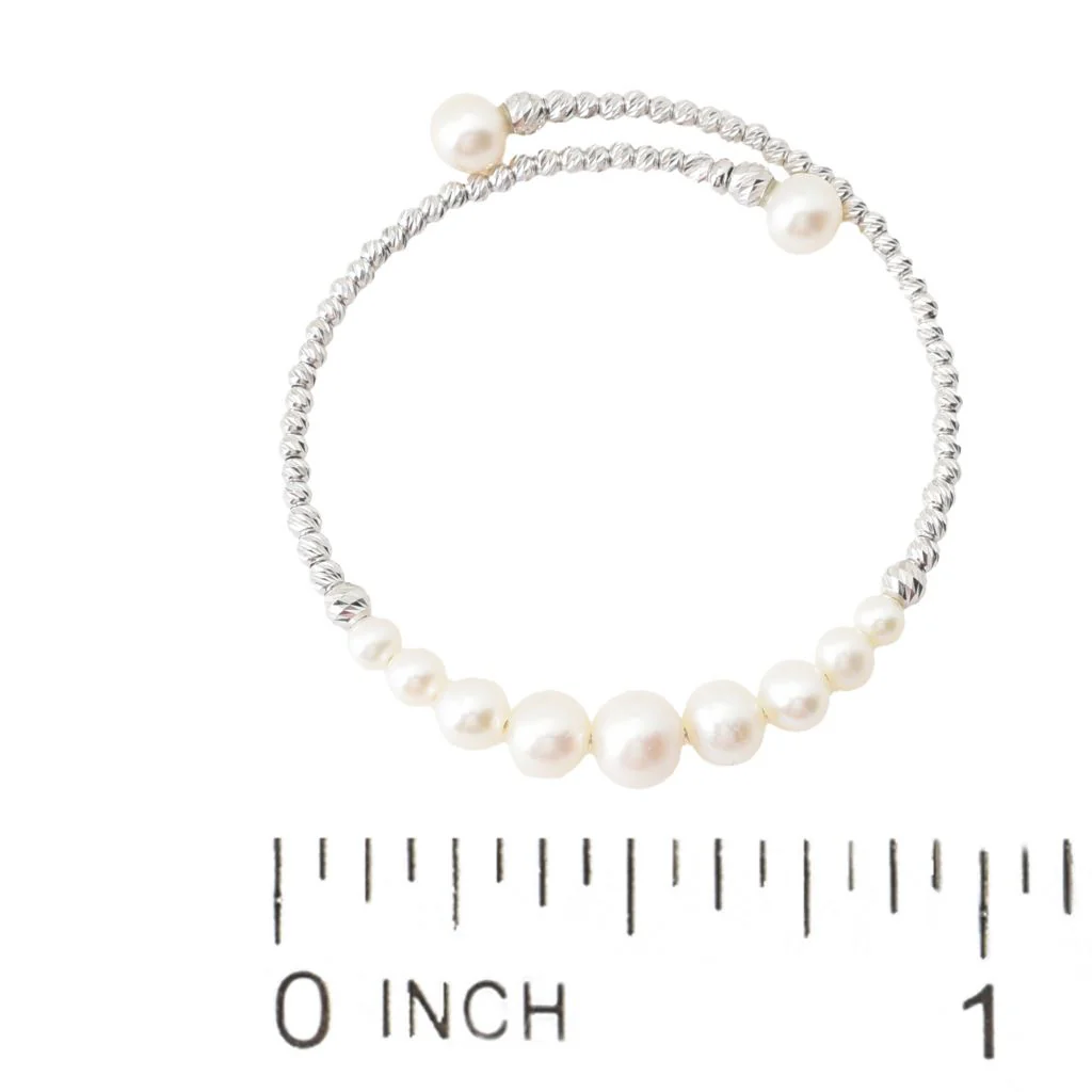 Imperial Pearl Freshwater Cultured Pearl Graduated Bead Cuff Bracelet - Image 2