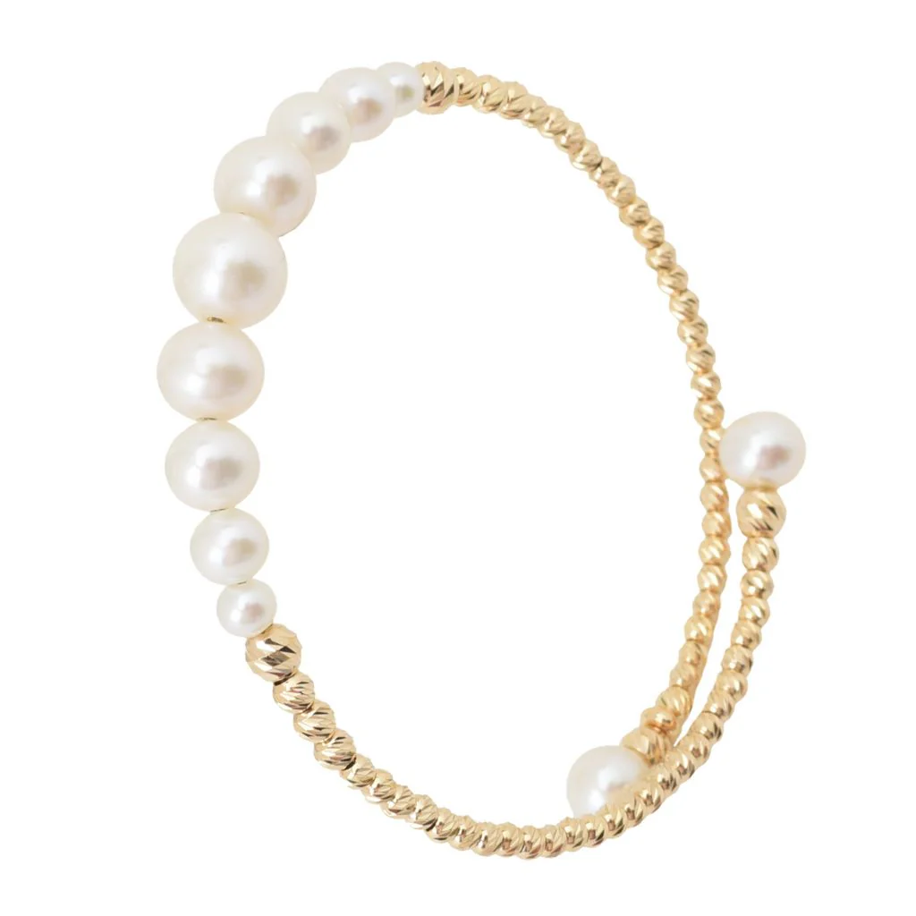 Imperial Pearl Freshwater Cultured Pearl Graduated Bead Cuff Bracelet - Image 3