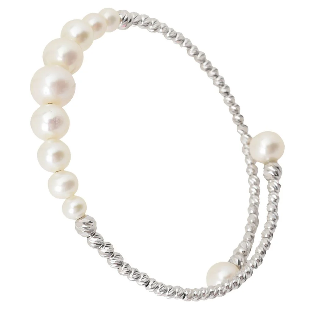 Imperial Pearl Freshwater Cultured Pearl Graduated Bead Cuff Bracelet - Image 4
