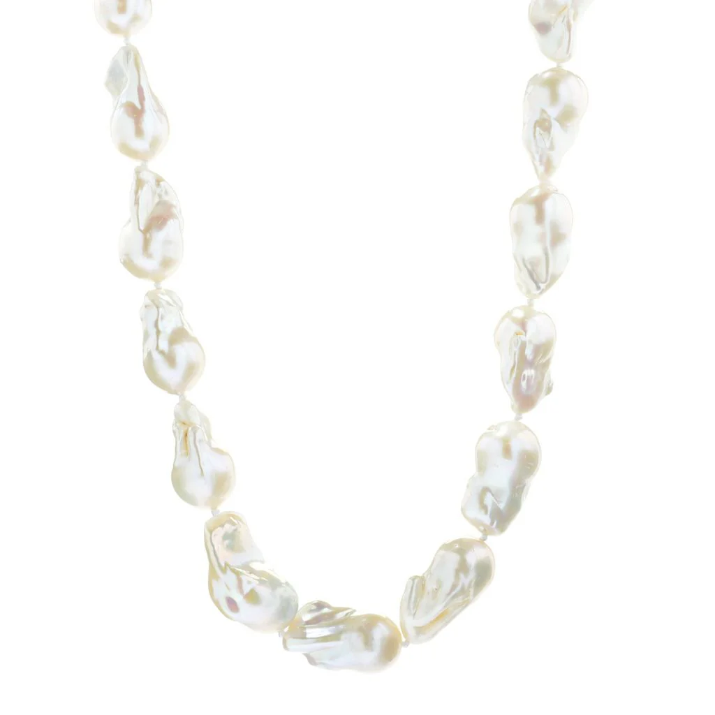 Imperial Pearl Sterling Silver 13-18mm Nuc Baroque Fresh Water Pearl Strand Necklace - Image 3