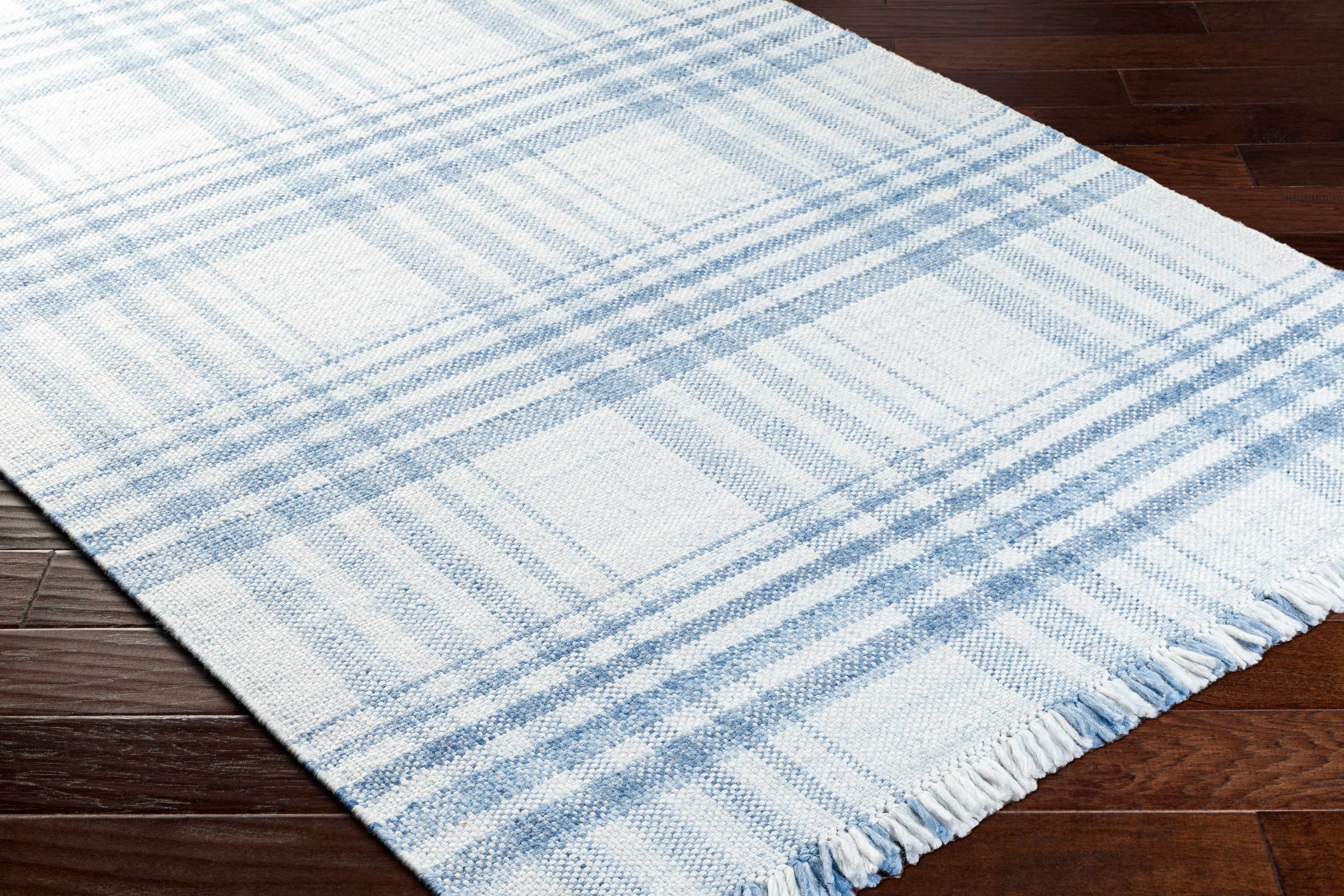 Inara Blue Plaid Area Rug - Image 3